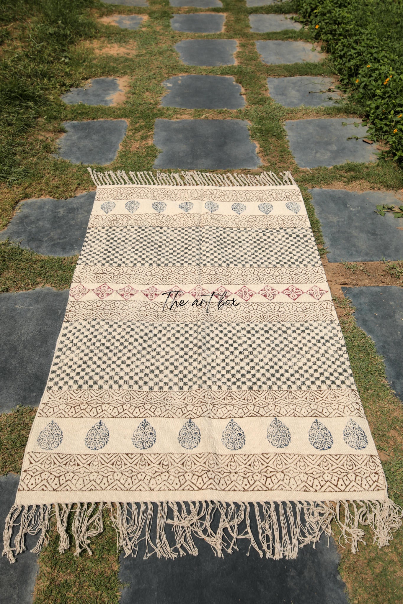 Printed Cotton Indigo Rugs