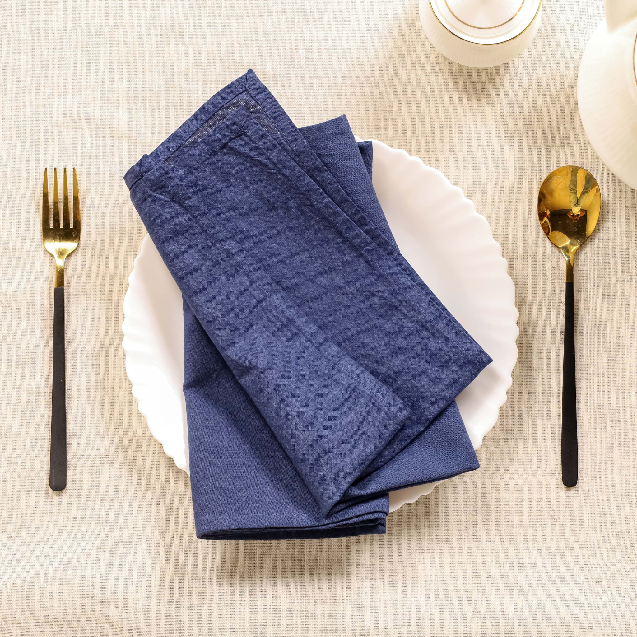 Blue Cotton Table Napkins