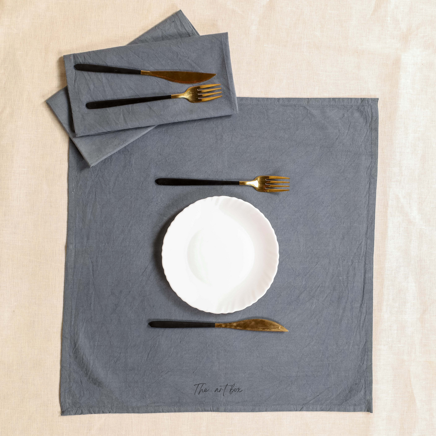 Gray Cotton Table Napkins