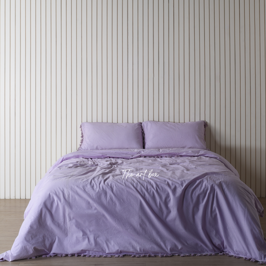 Lavender Linen Duvet Cover and Pillow Set