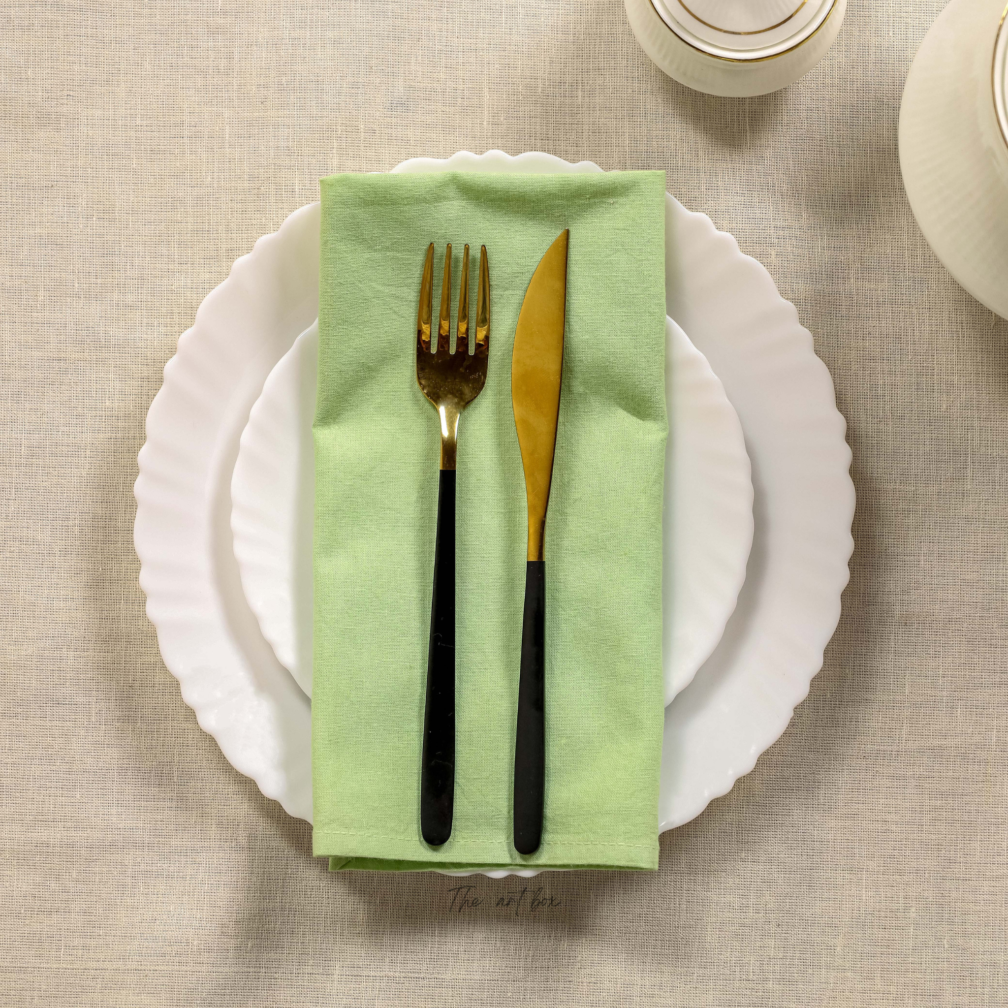 Green  Cotton Table Napkins