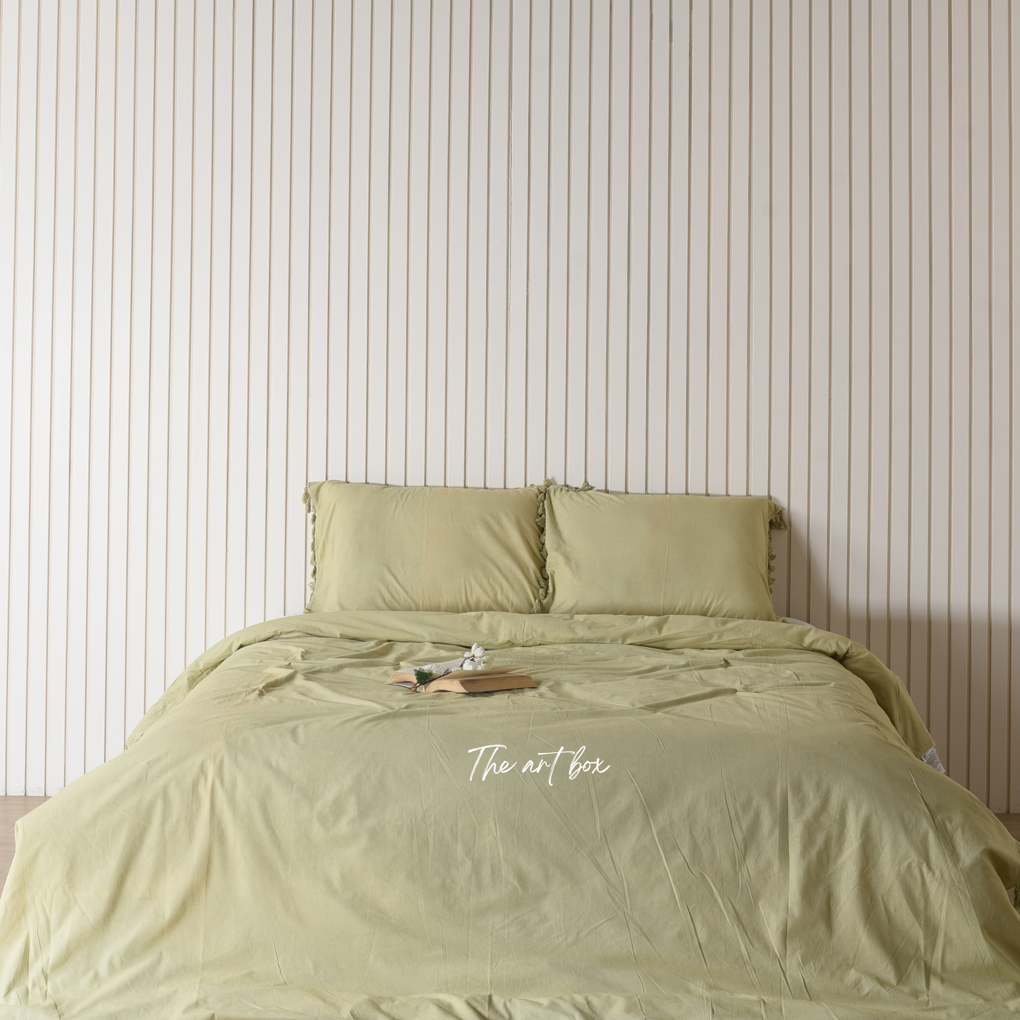 Lime Linen Duvet Cover and Pillow Set