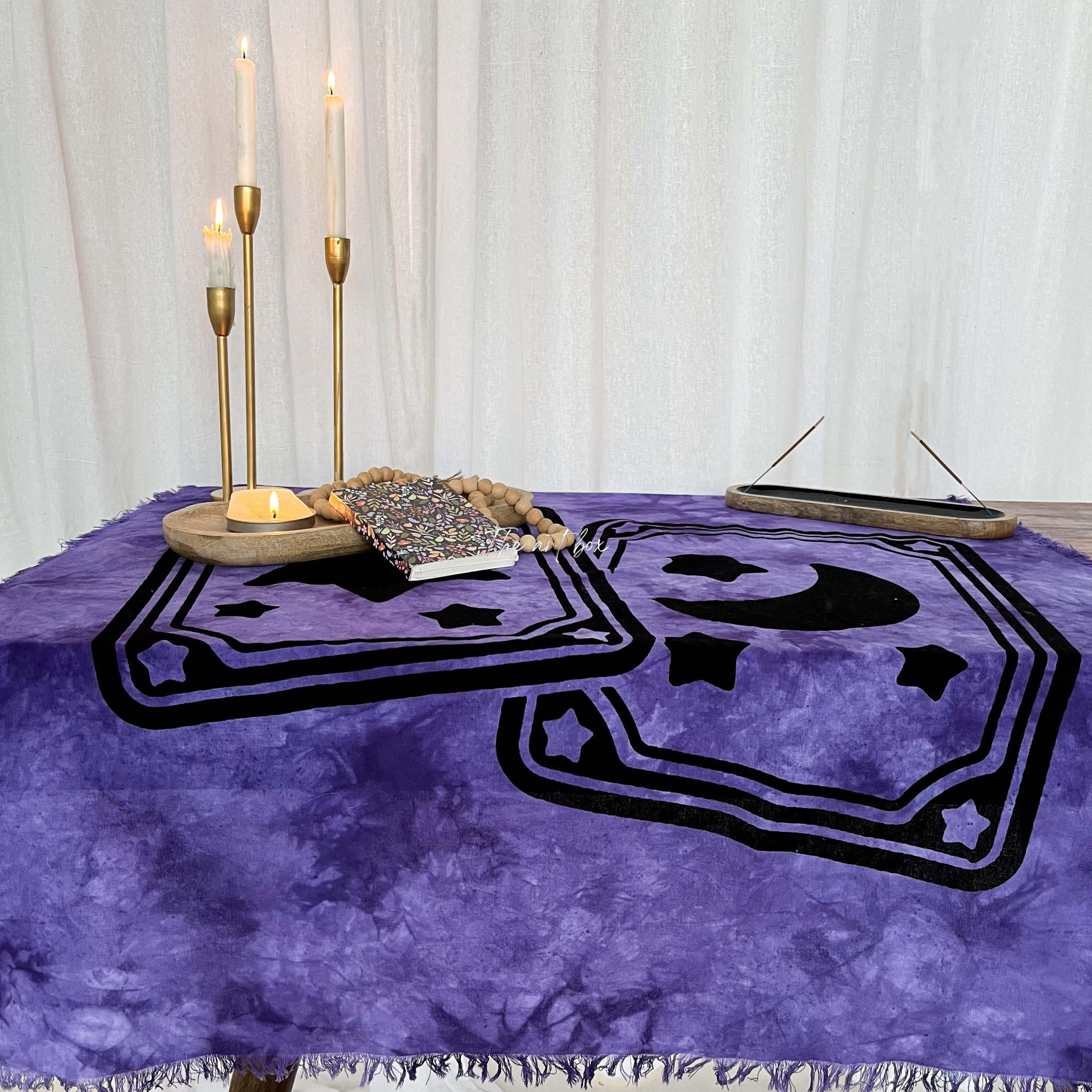 Purple Printed Altar Table Cloth Tarot Mat Witchcraft Supplies