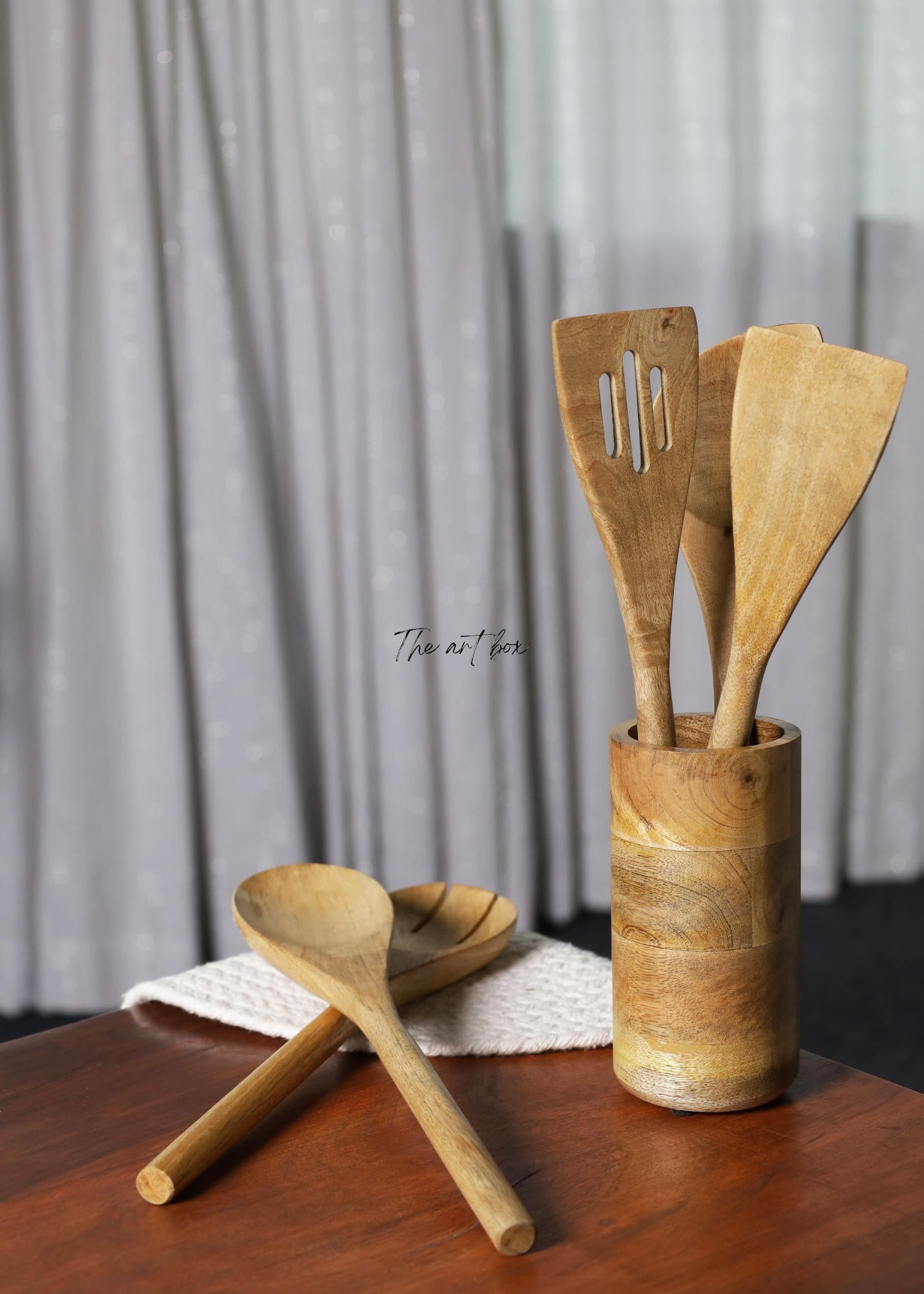 Mango Wood Spatula Set - Wooden Color