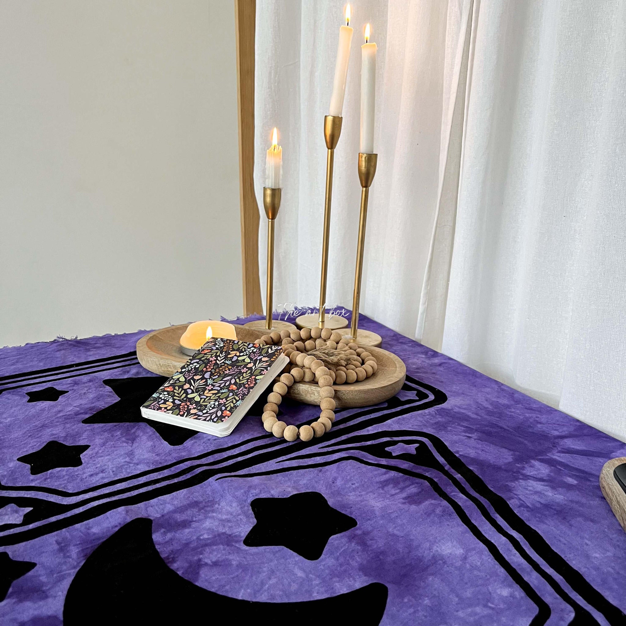 Purple Printed Altar Table Cloth Tarot Mat Witchcraft Supplies