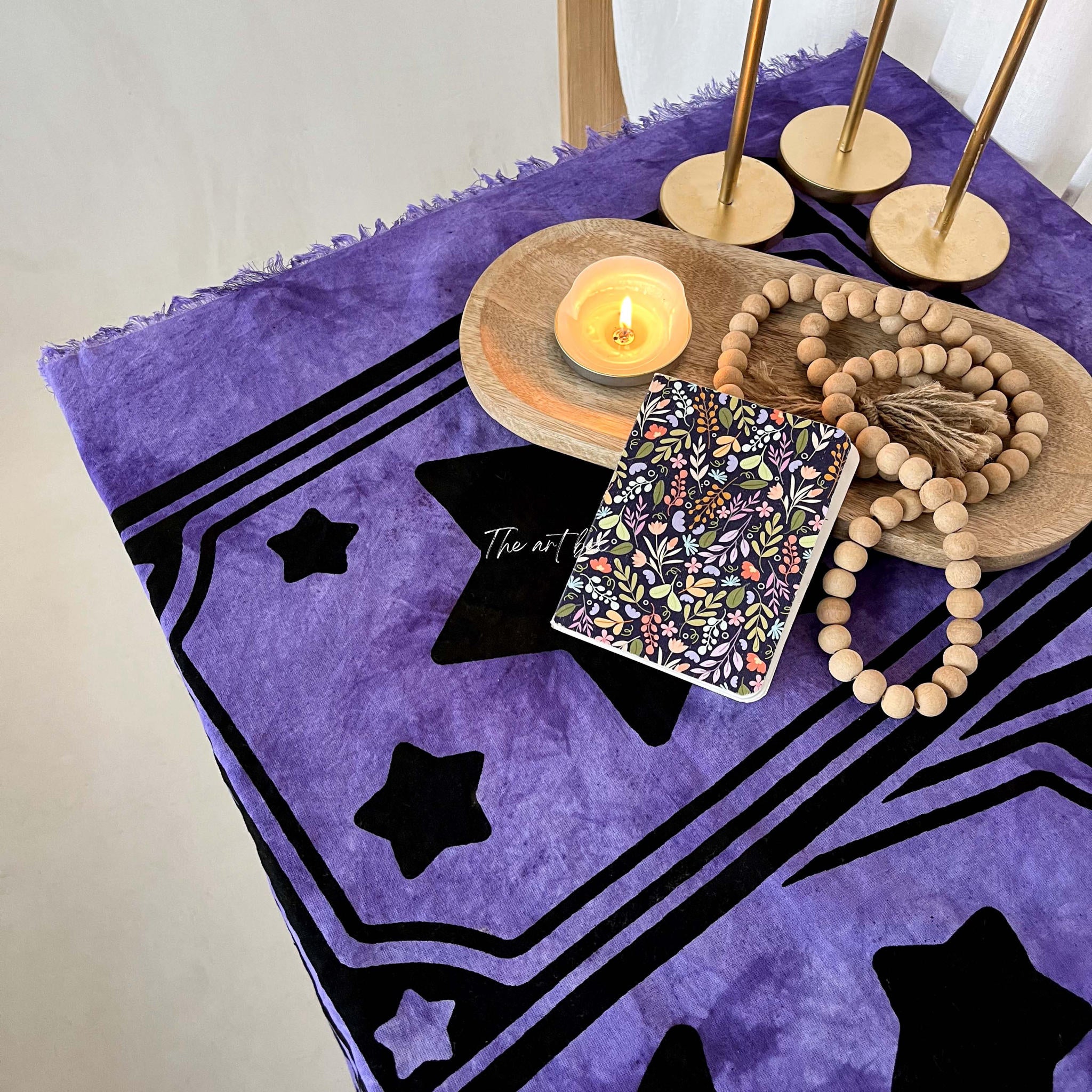 Purple Printed Altar Table Cloth Tarot Mat Witchcraft Supplies