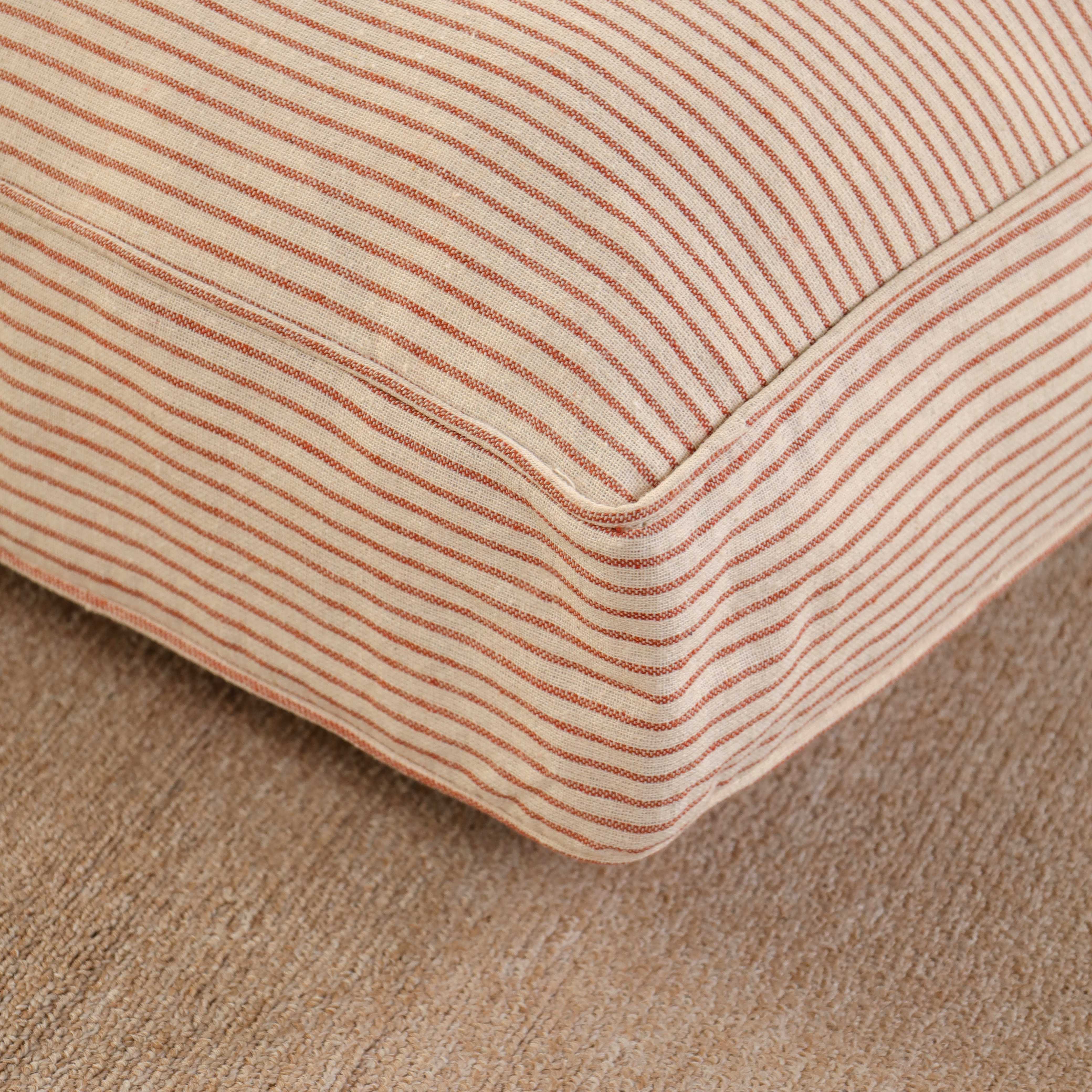 Earthy Sienna Pinstripe Floor Cushion – Premium Cotton Boho Seating & Meditation Pillow