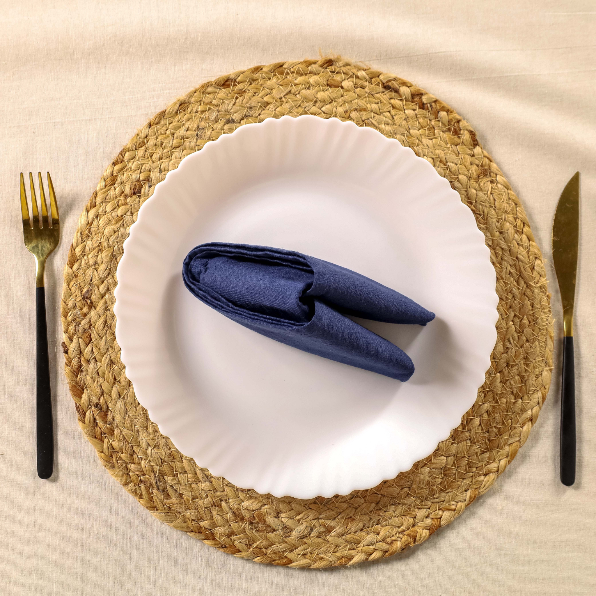 Blue Cotton Table Napkins