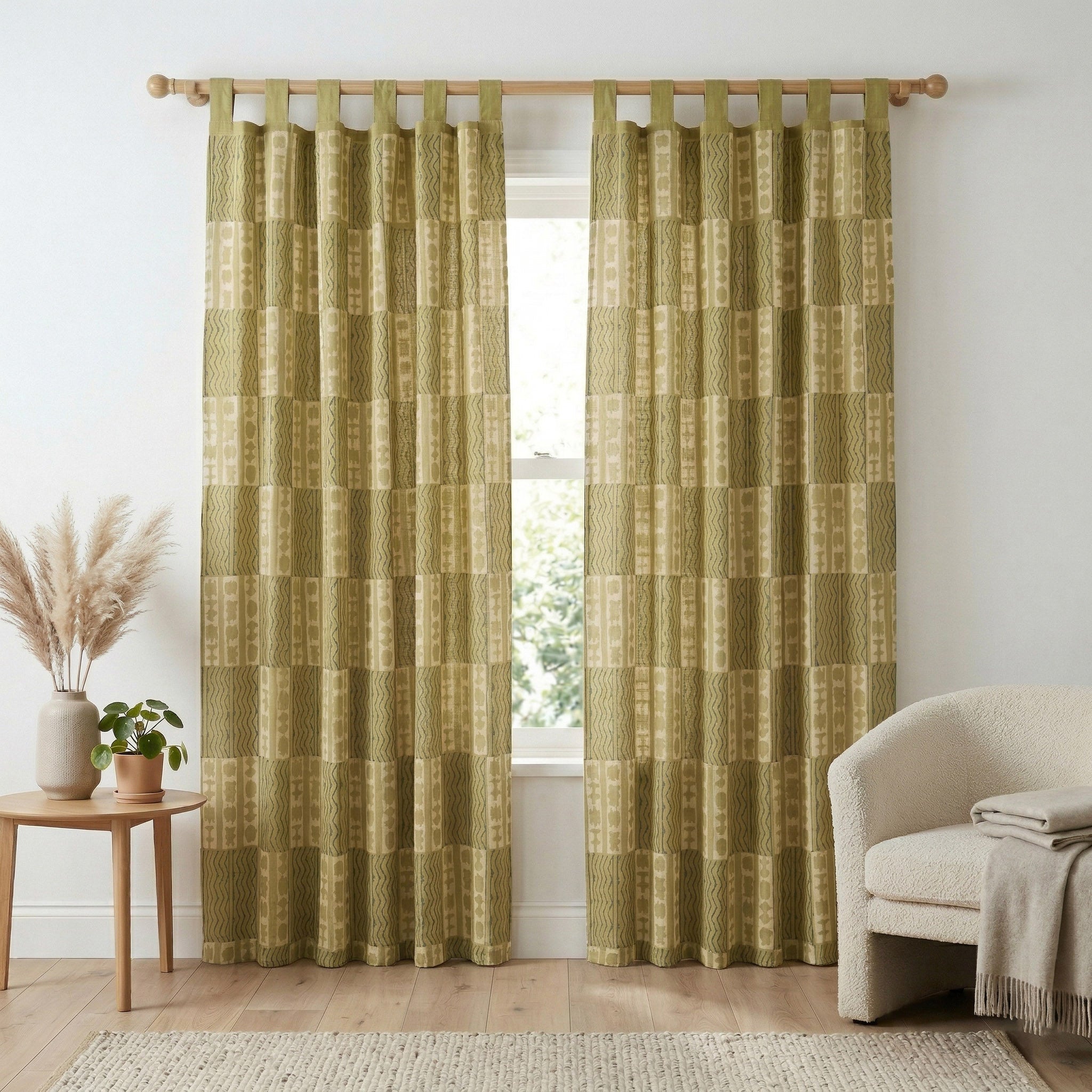 Premium 100% Cotton Floral Window Curtain – Single Panel Modern Orange Lily Print Tab Top Drapes for Living Room & Bedroom