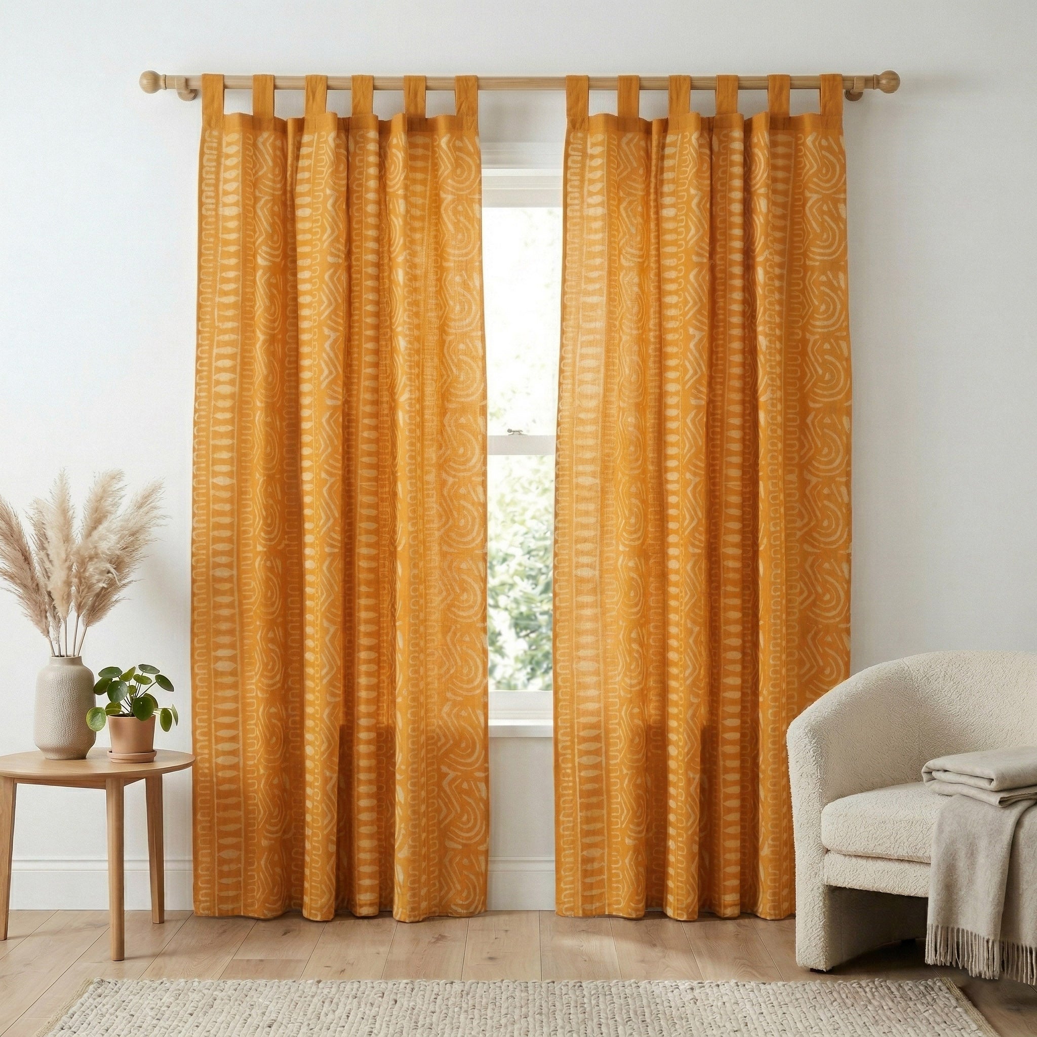 Premium Floral Cotton Curtain Panel – Handcrafted Minimalist Decor