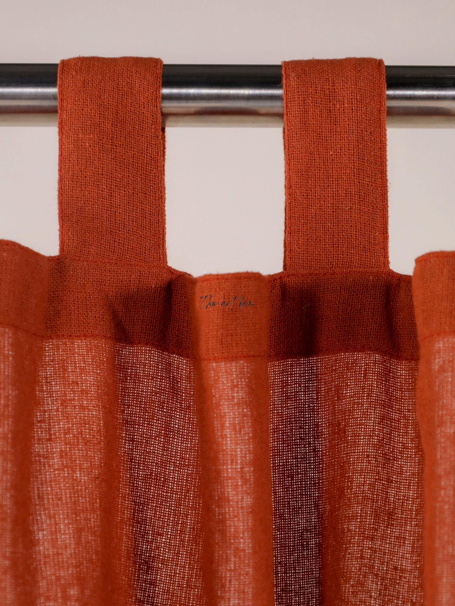 Rust Cotton Tap Top Curtains- 2 Panel set