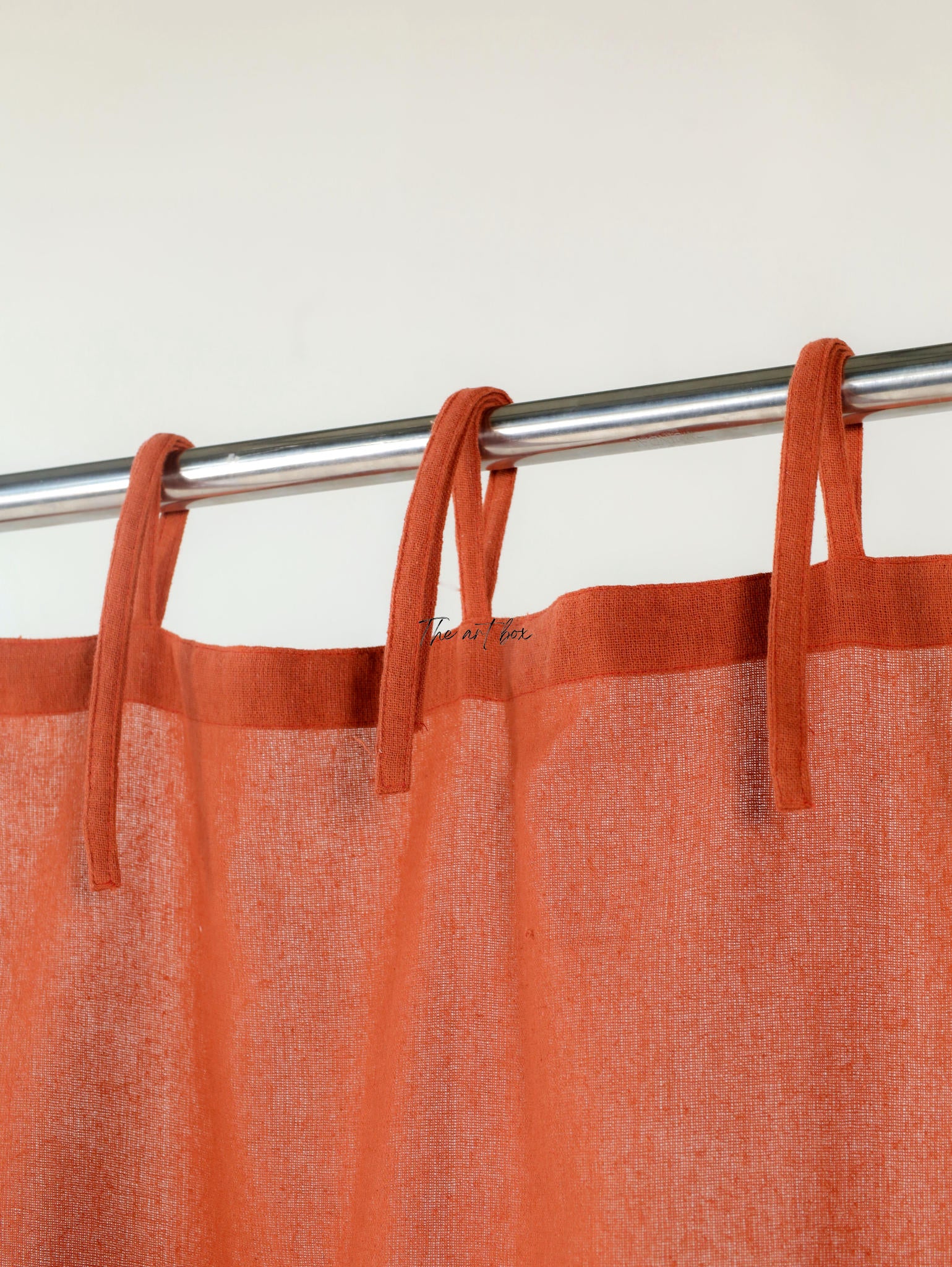 Rust Cotton Tap Top Curtains- 2 Panel set