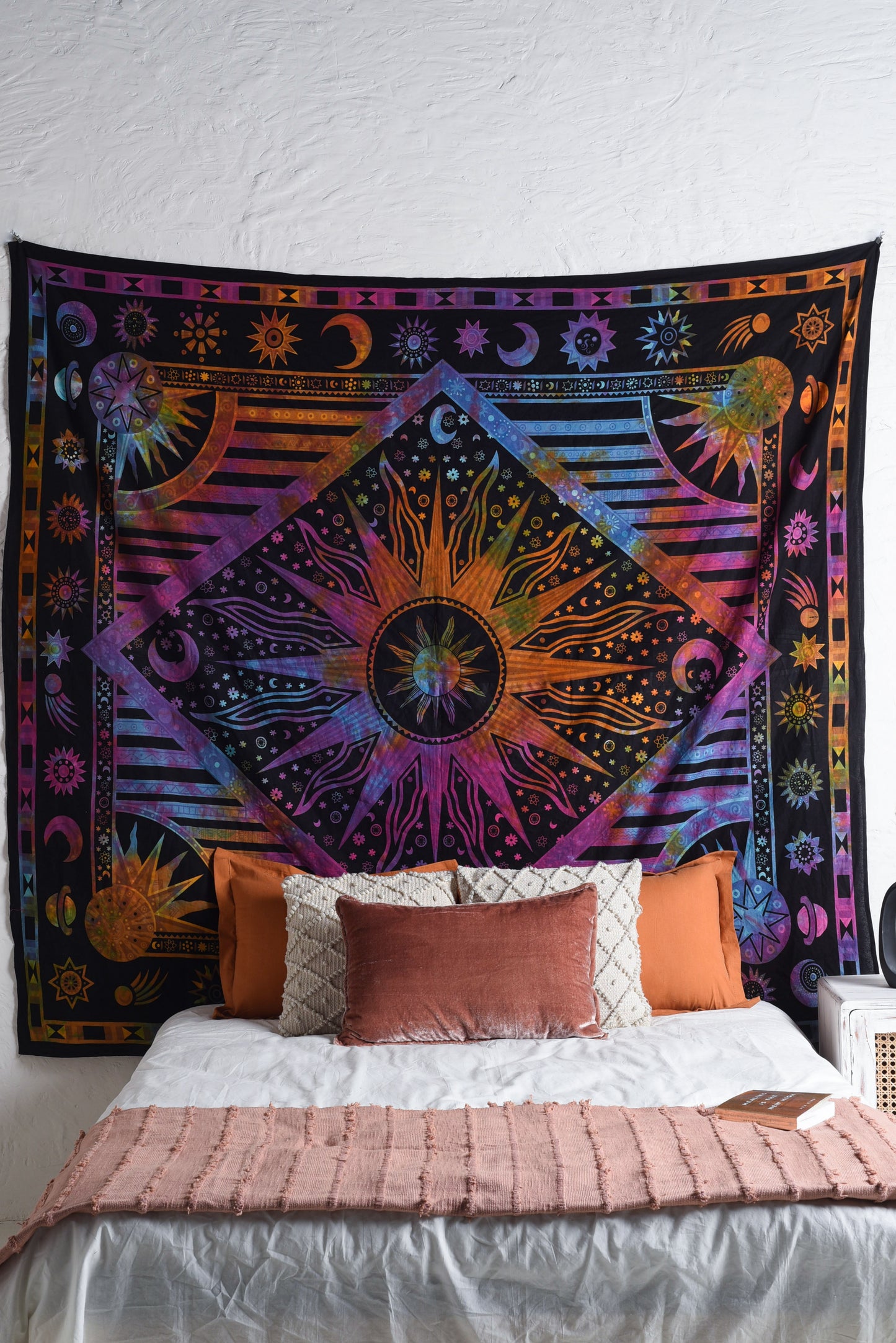 Multicolor Burning Sun Tapestry