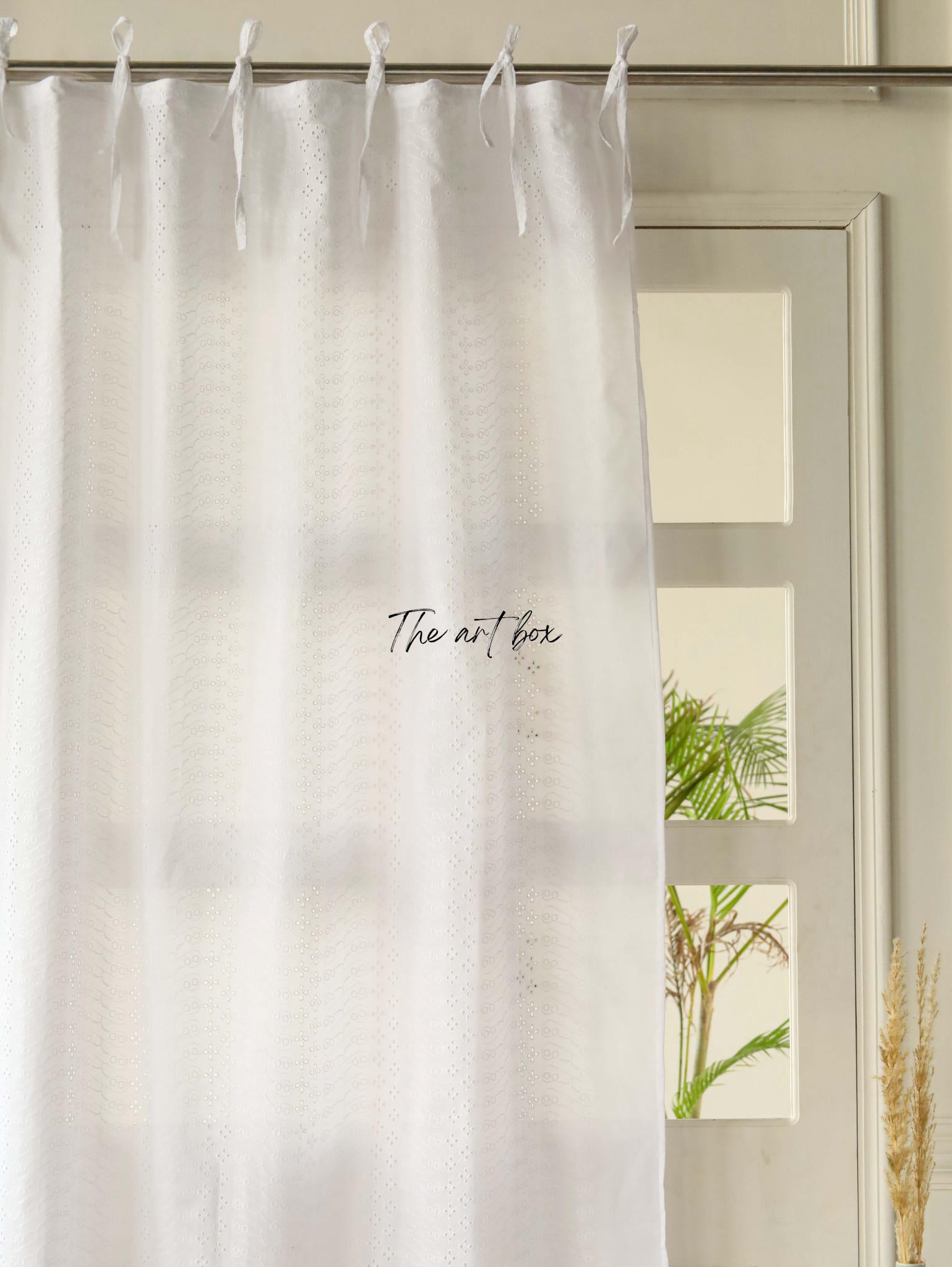 Pure White Solid Cotton Curtains - 1 Panel Set