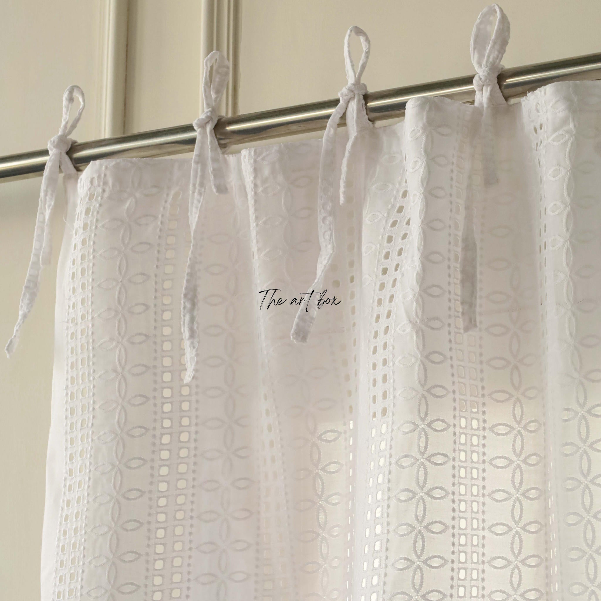 Pure White Solid Cotton Curtains - 1 Panel Set