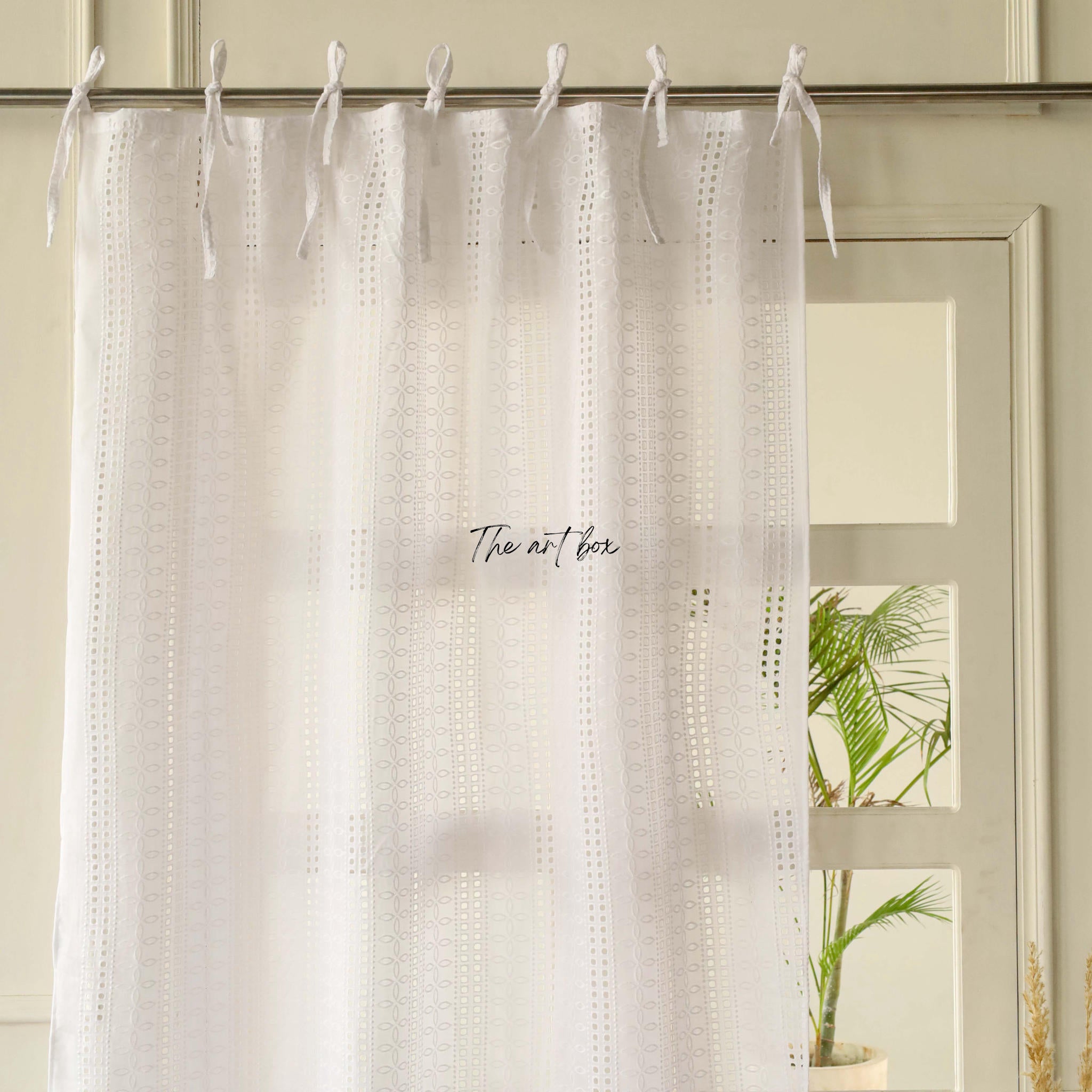 Pure White Solid Cotton Curtains - 1 Panel Set