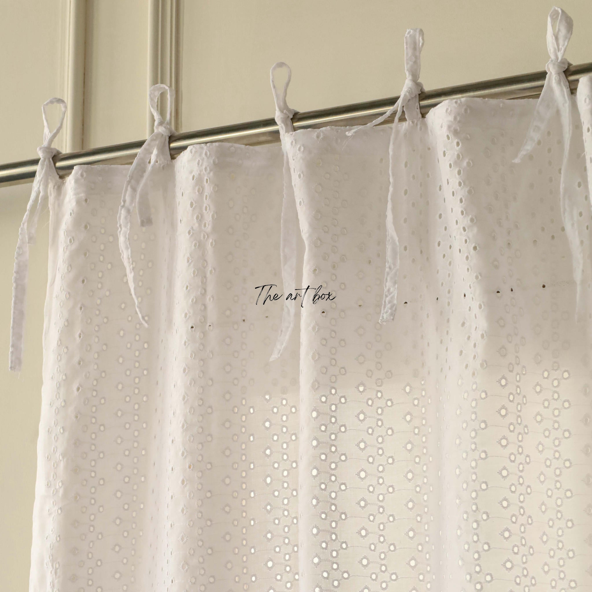 Pure White Solid Cotton Curtains - 1 Panel Set