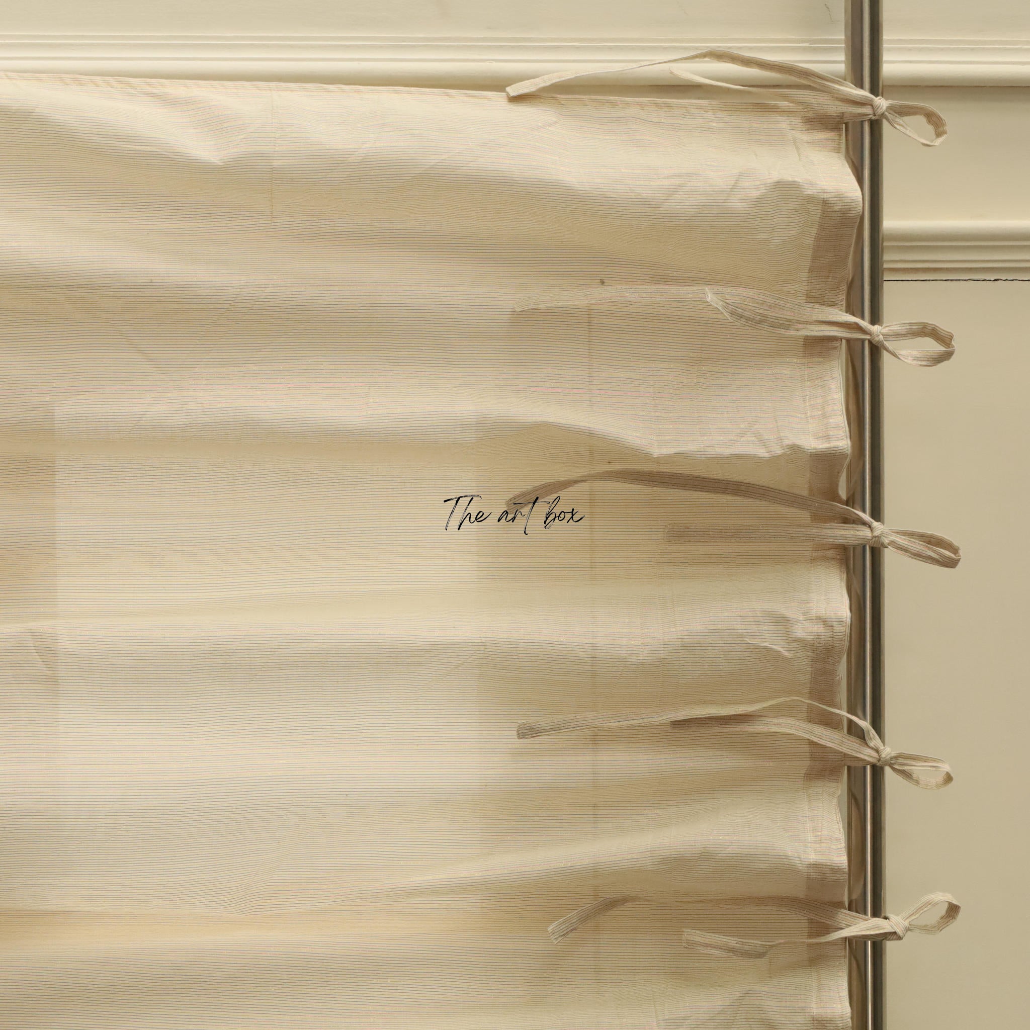 Beige Linen Striped Curtains - 1 Panel Set