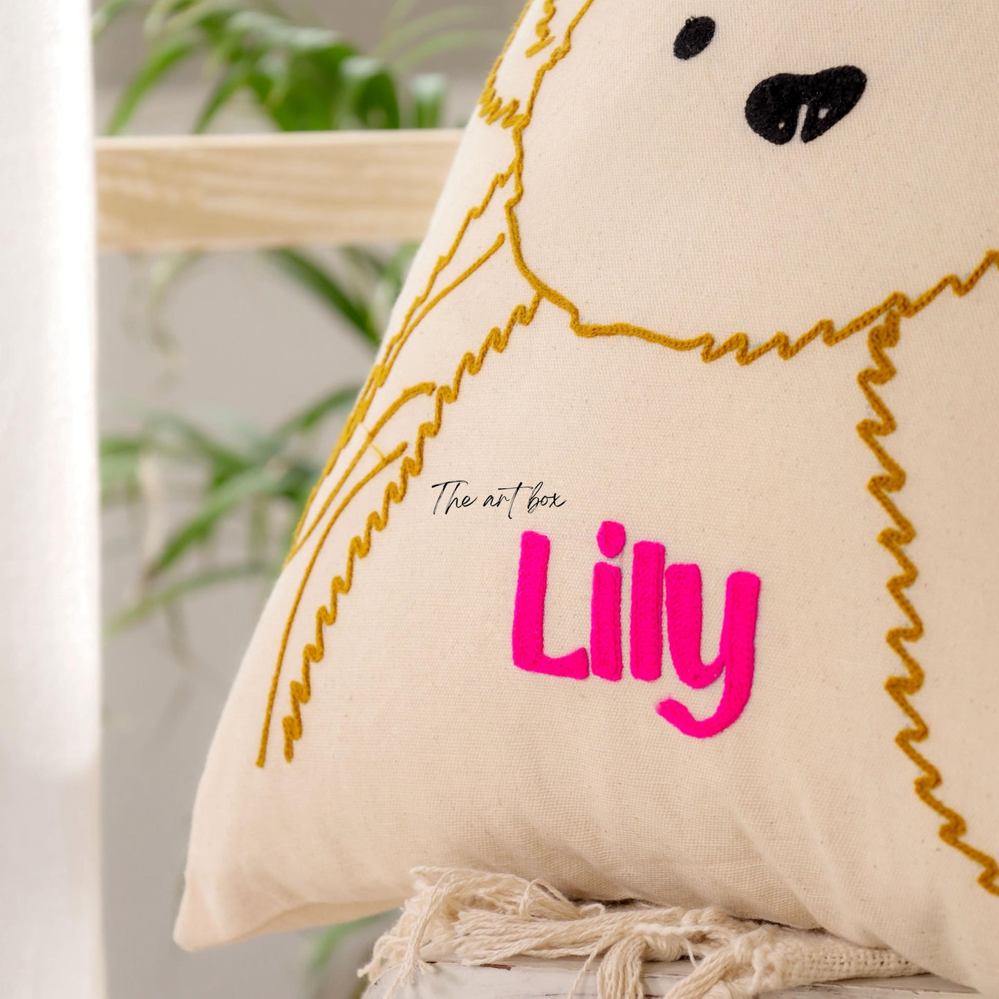Customized Name Cotton Cushion Cover - Personalized Cushion  Home Decor Accent