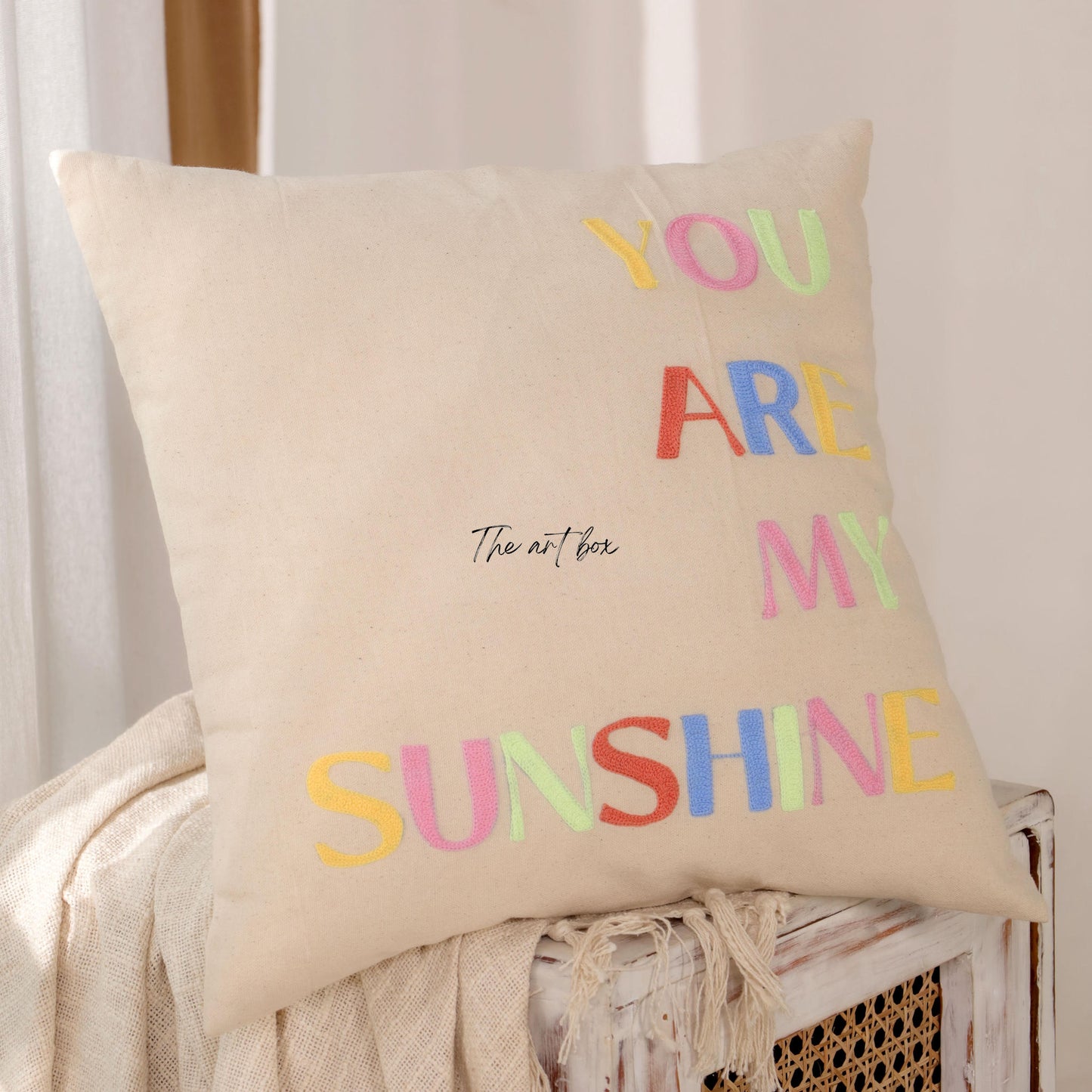 Custom Name Cotton Cushion Cover - Personalised Cushion Home Décor