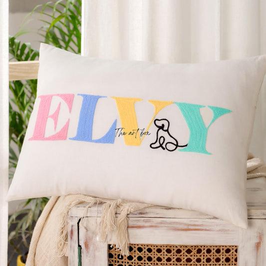 Custom Name Decorative Cushion Cover - Personalized Cushion  Accent