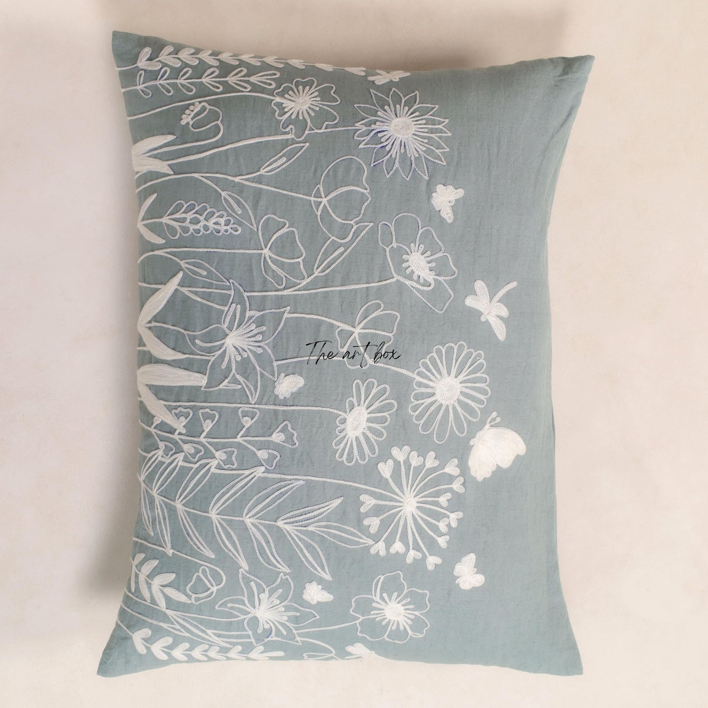 Customized Floral Embroidery Cushion - Make Your Space Bloom