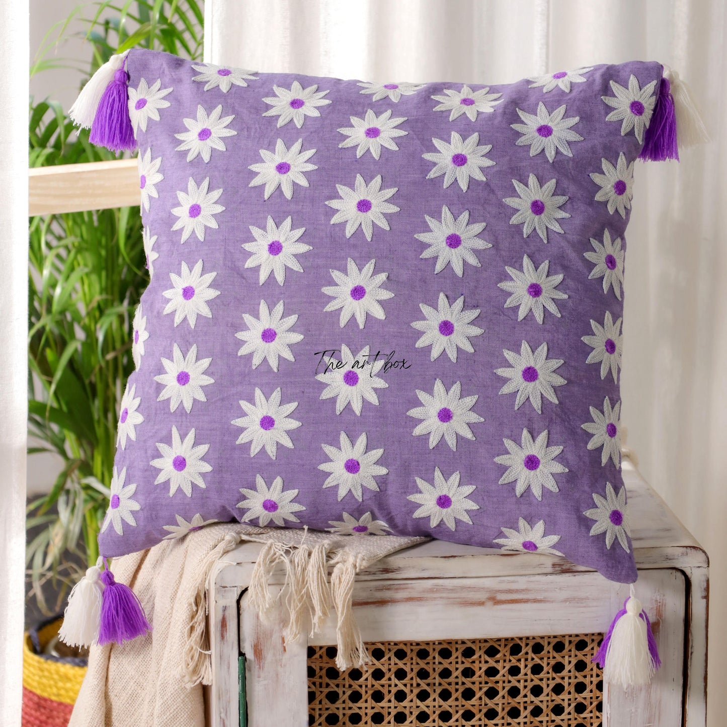 Embroidered Floral Accent Pillow - Bring the Garden Indoors