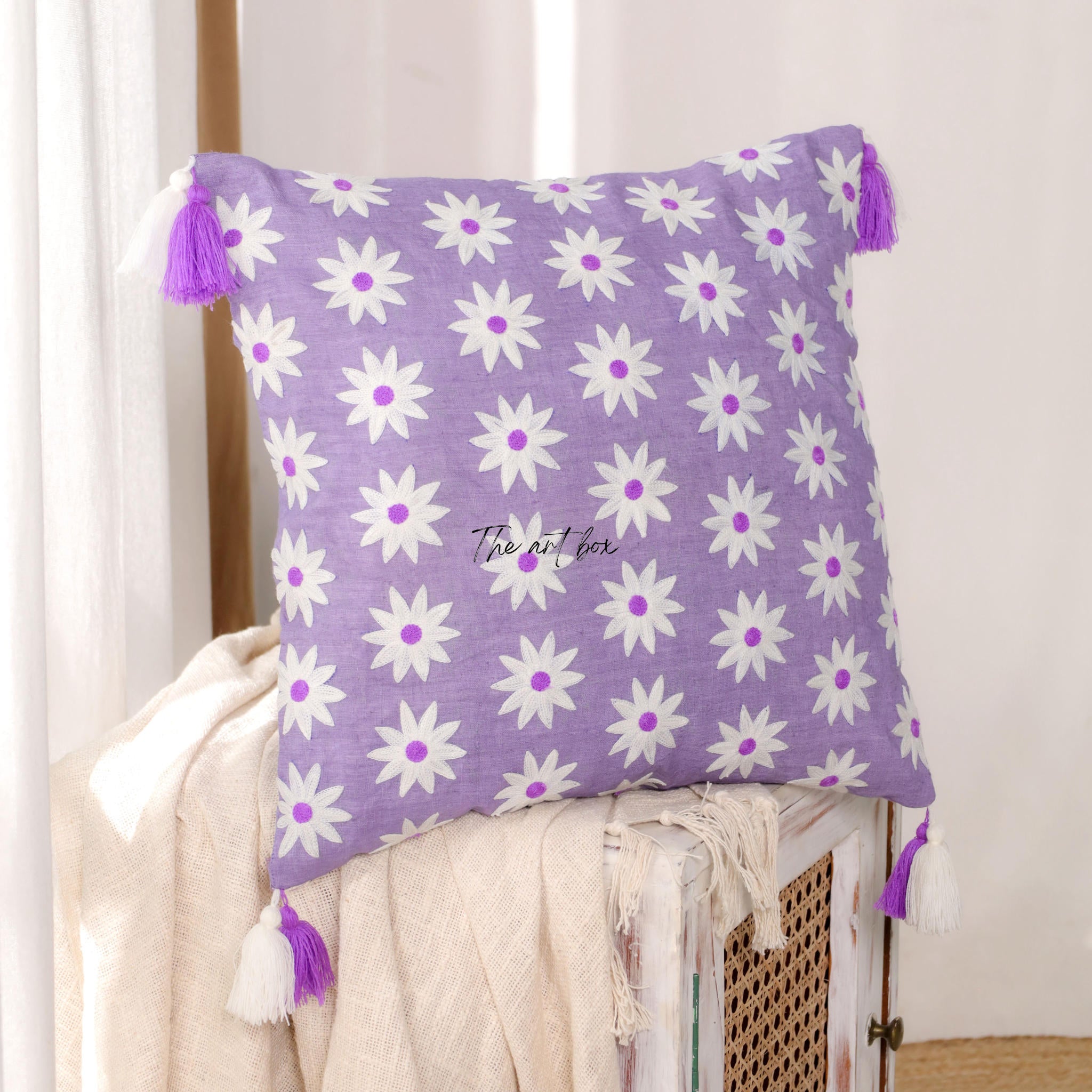 Embroidered Floral Accent Pillow - Bring the Garden Indoors