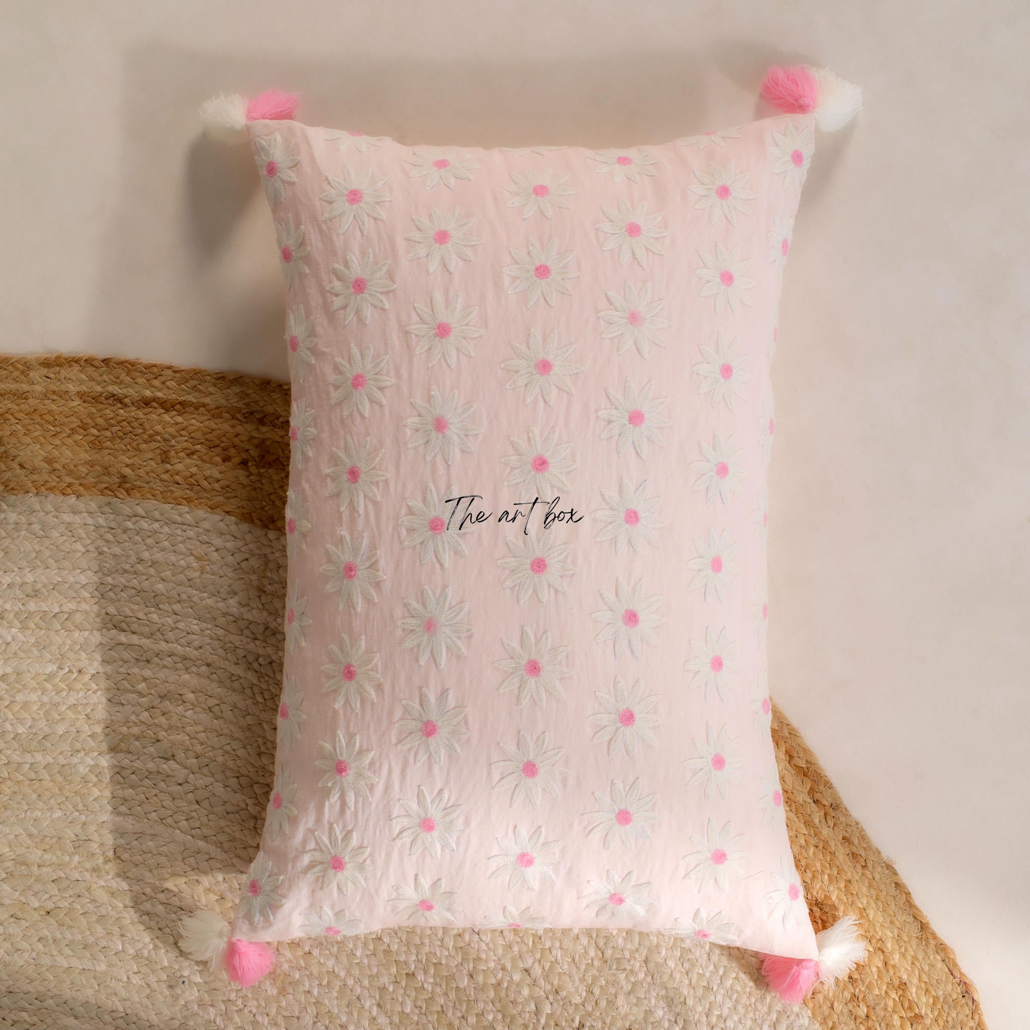 Personalized Flower Embroidery Cushion - Your Name, Your Style