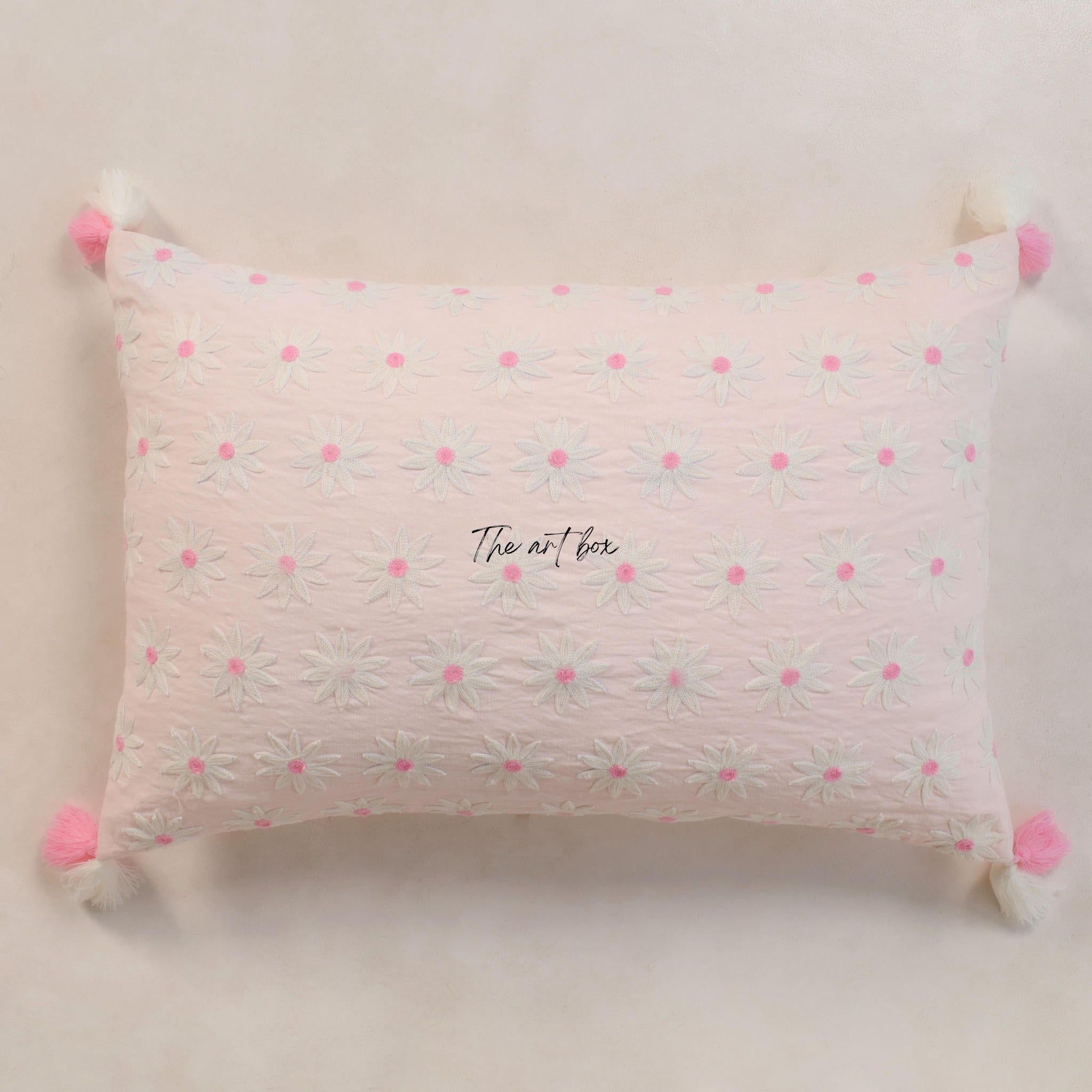 Personalized Flower Embroidery Cushion - Your Name, Your Style