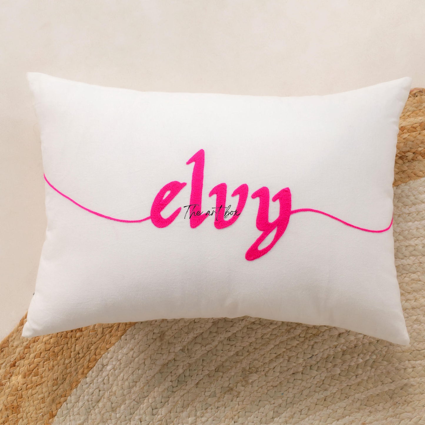 Custom Name Embroidered Cotton Pillow Cover - Personalized  Pillow Cover Home Decor