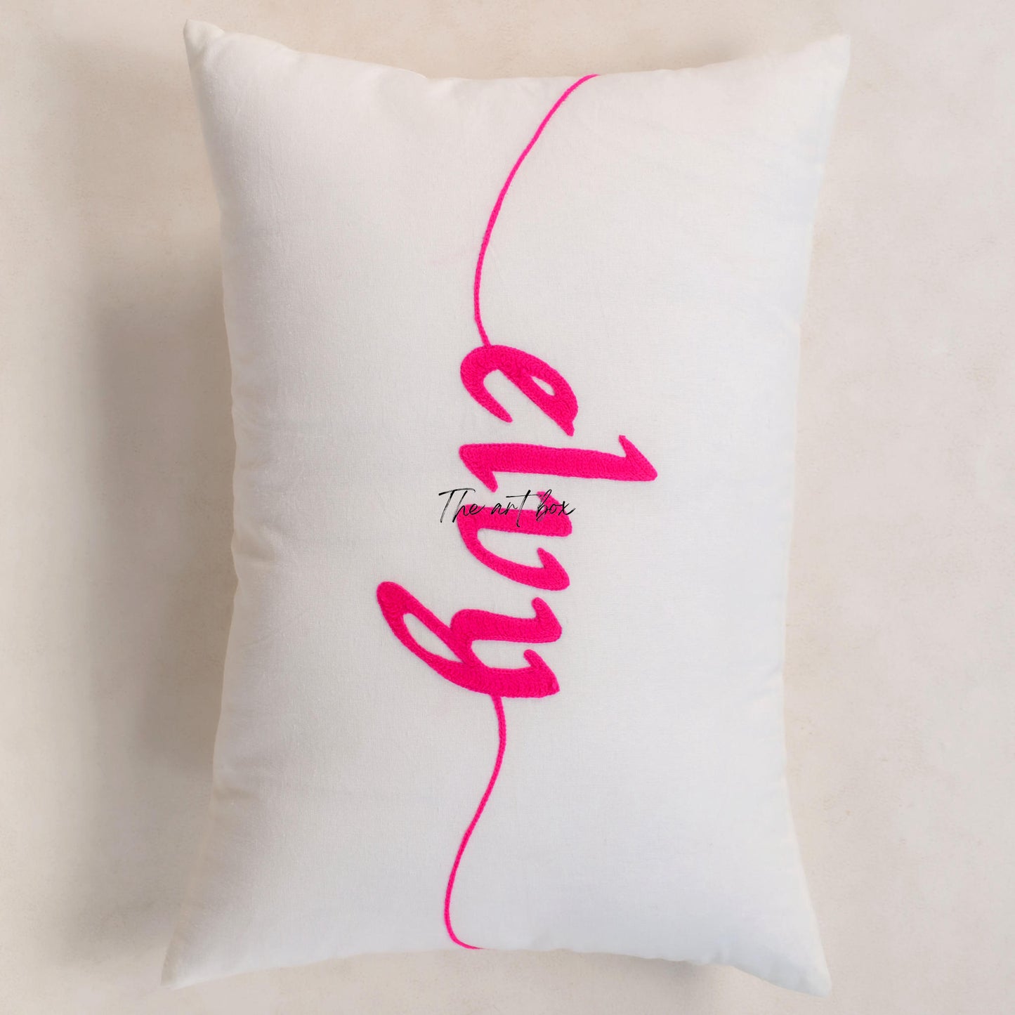 Custom Name Embroidered Cotton Pillow Cover - Personalized  Pillow Cover Home Decor