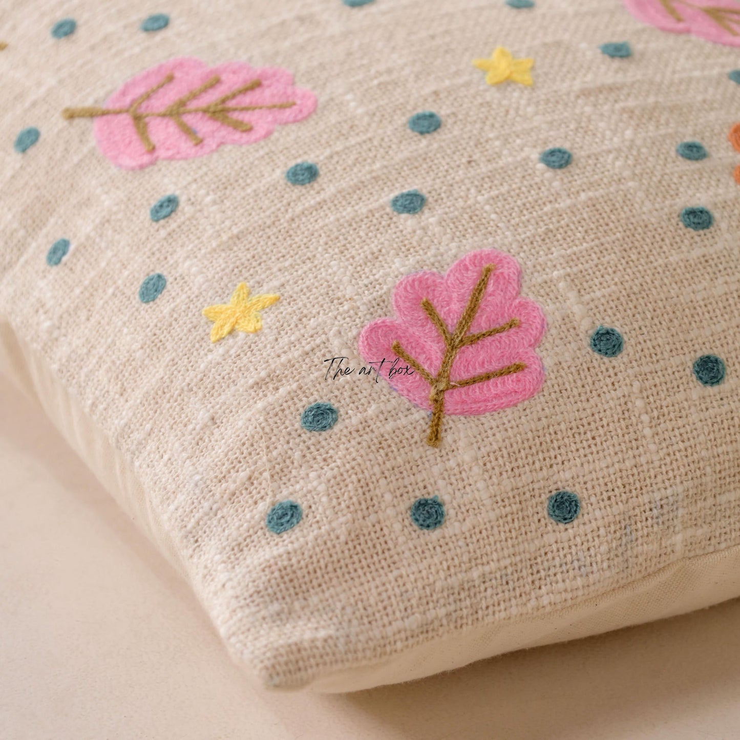 Personalized Floral Cushion - Custom Embroidered Name Option