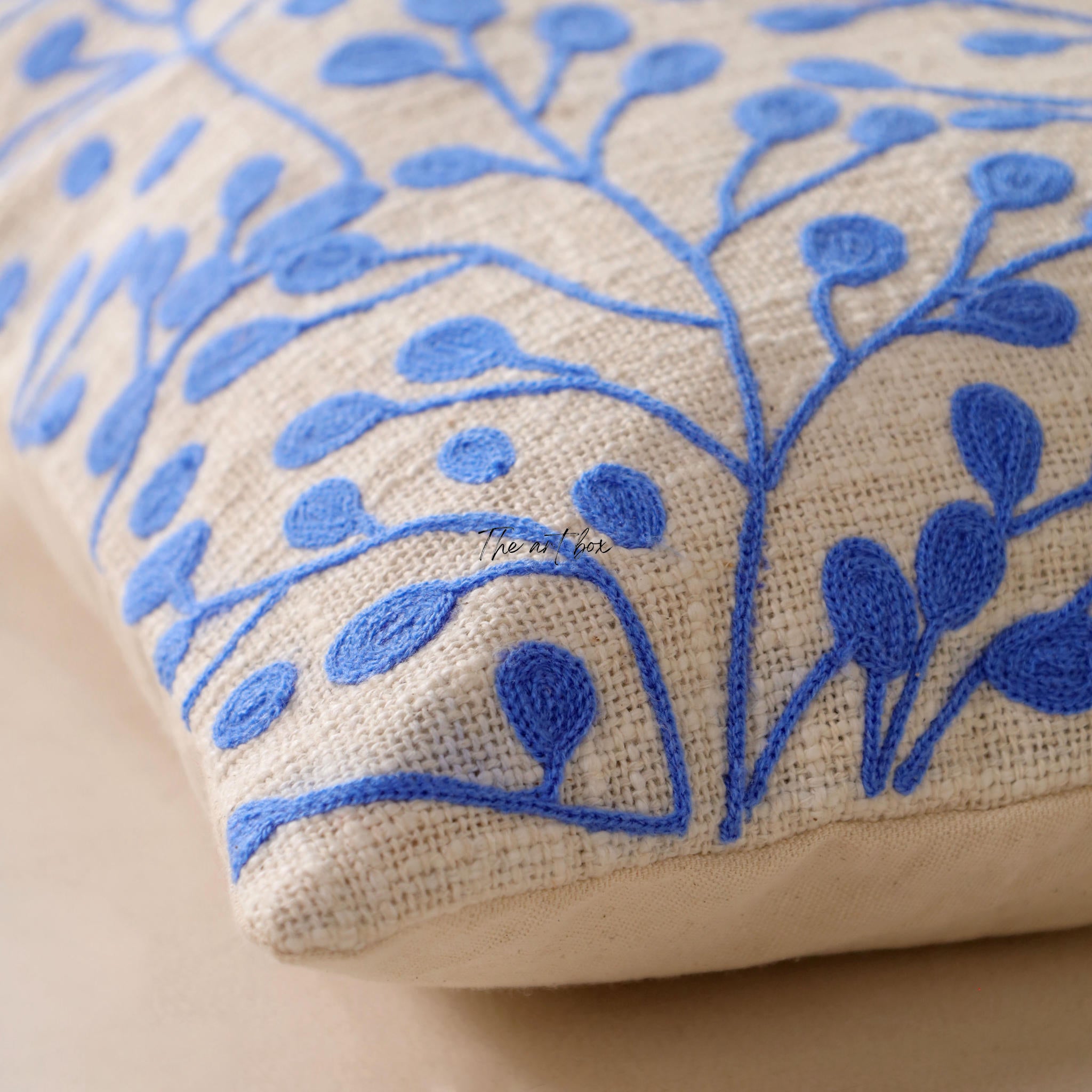 Floral Embroidered Cushion - Add a Touch of Nature to Your Space