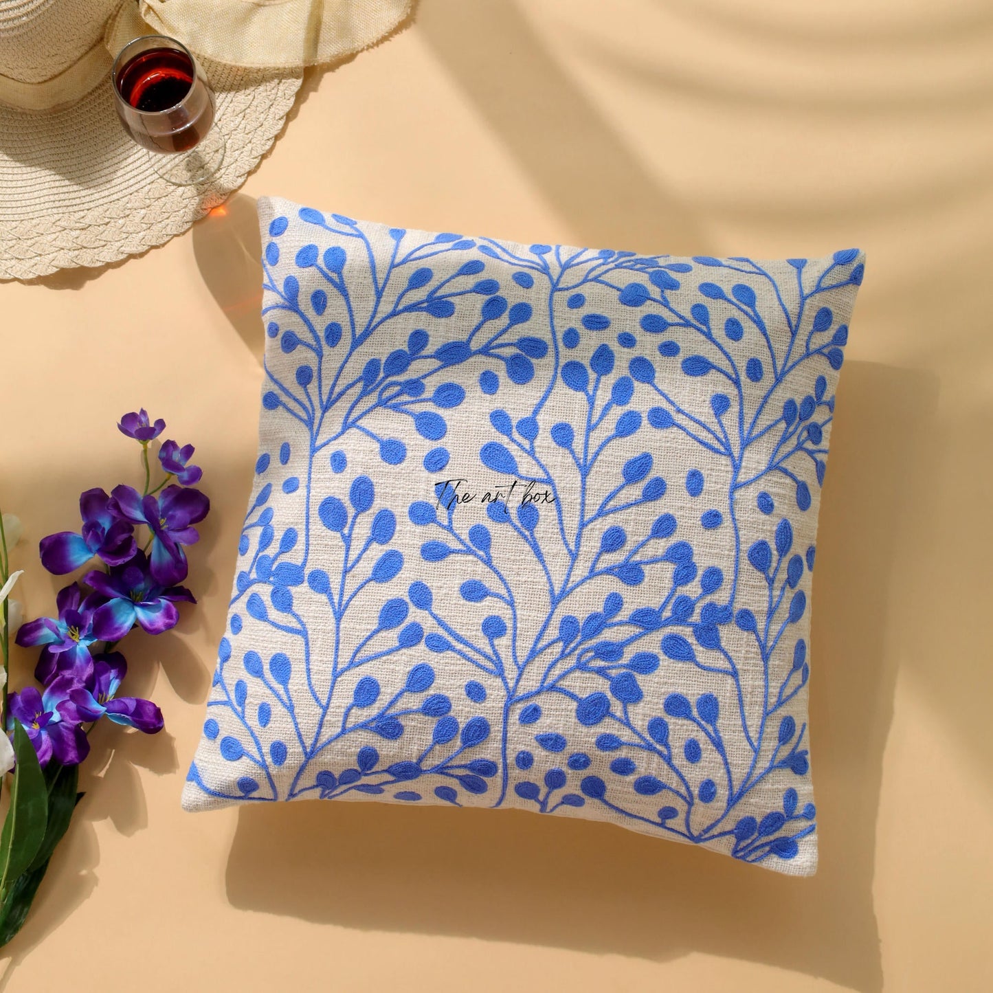 Floral Embroidered Cushion - Add a Touch of Nature to Your Space