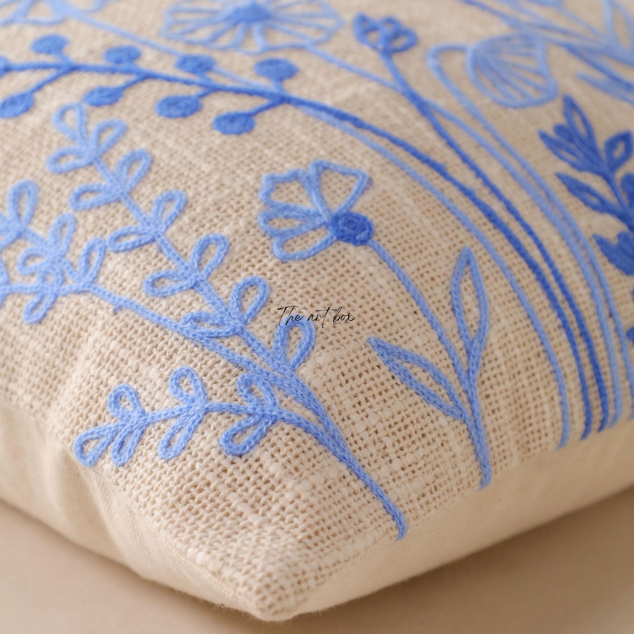 Embroidered Flower Cushion - Blooming Beauty for Your Decor