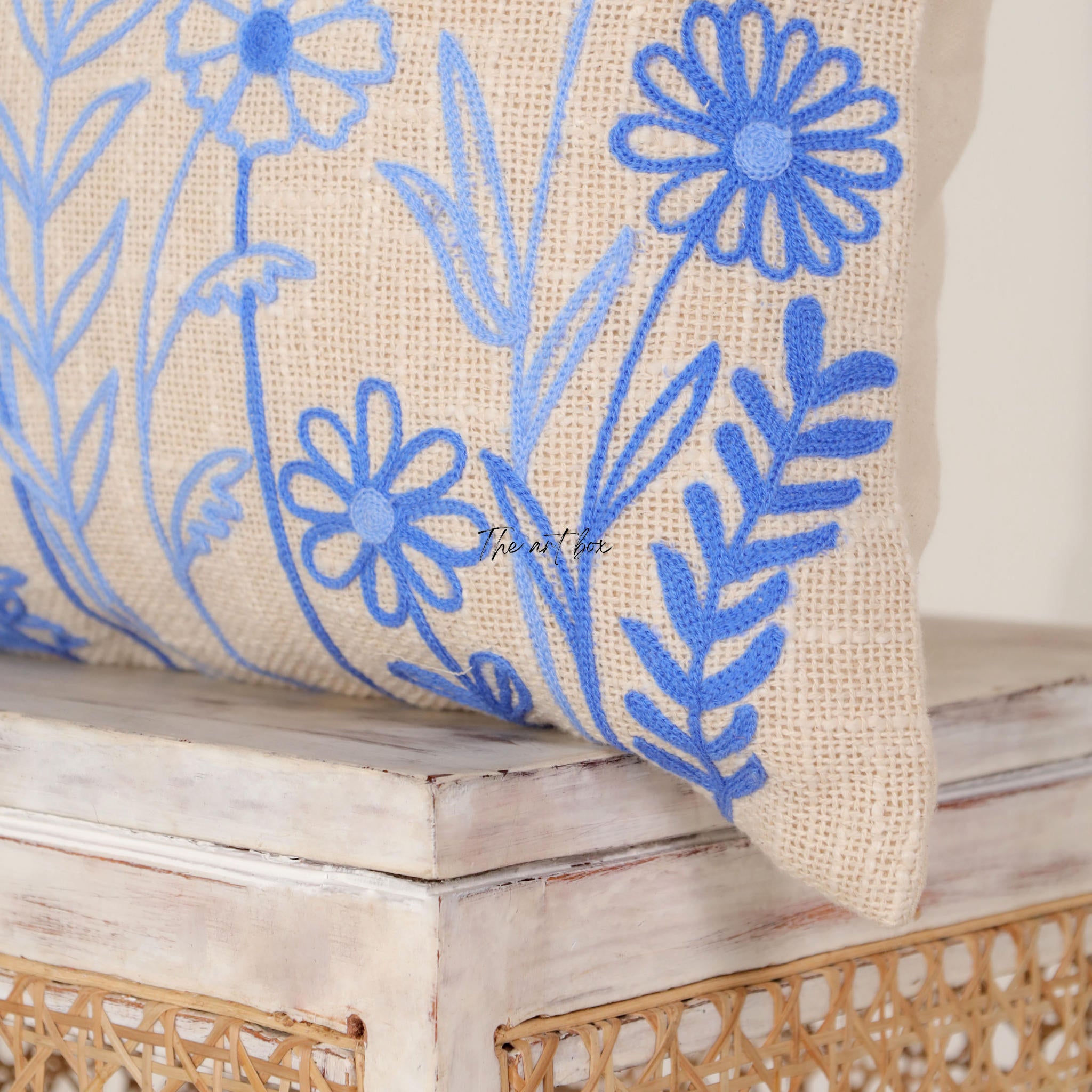 Embroidered Flower Cushion - Blooming Beauty for Your Decor