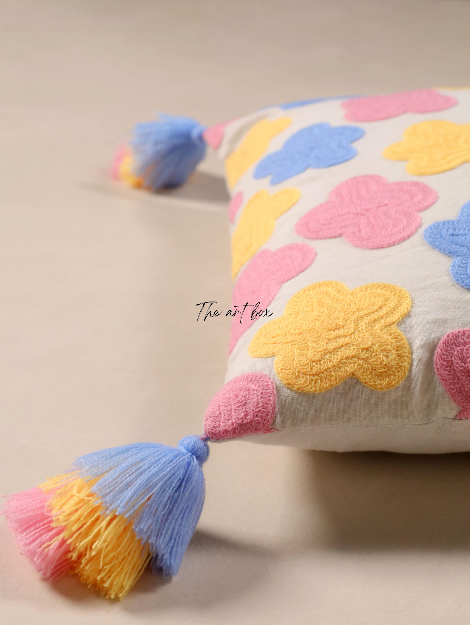 Custom Embroidered Flower Cushion Case - Design Your Dream Decor