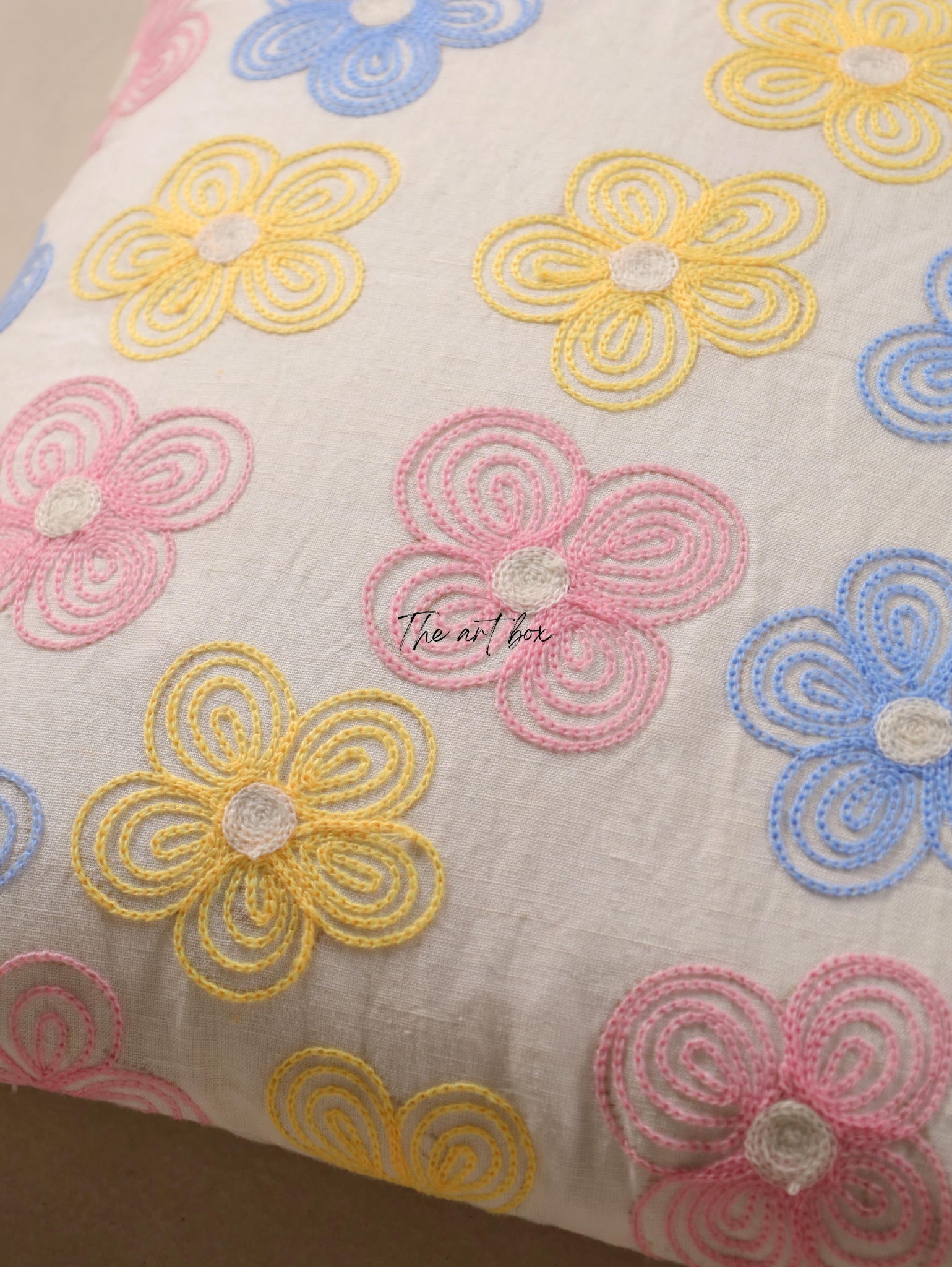 Embroidered Floral Decor Pillow Case - Blossom Your Space With Beauty