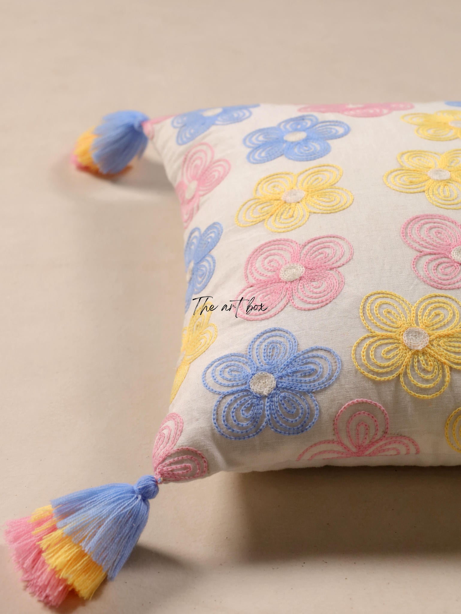 Embroidered Floral Decor Pillow Case - Blossom Your Space With Beauty