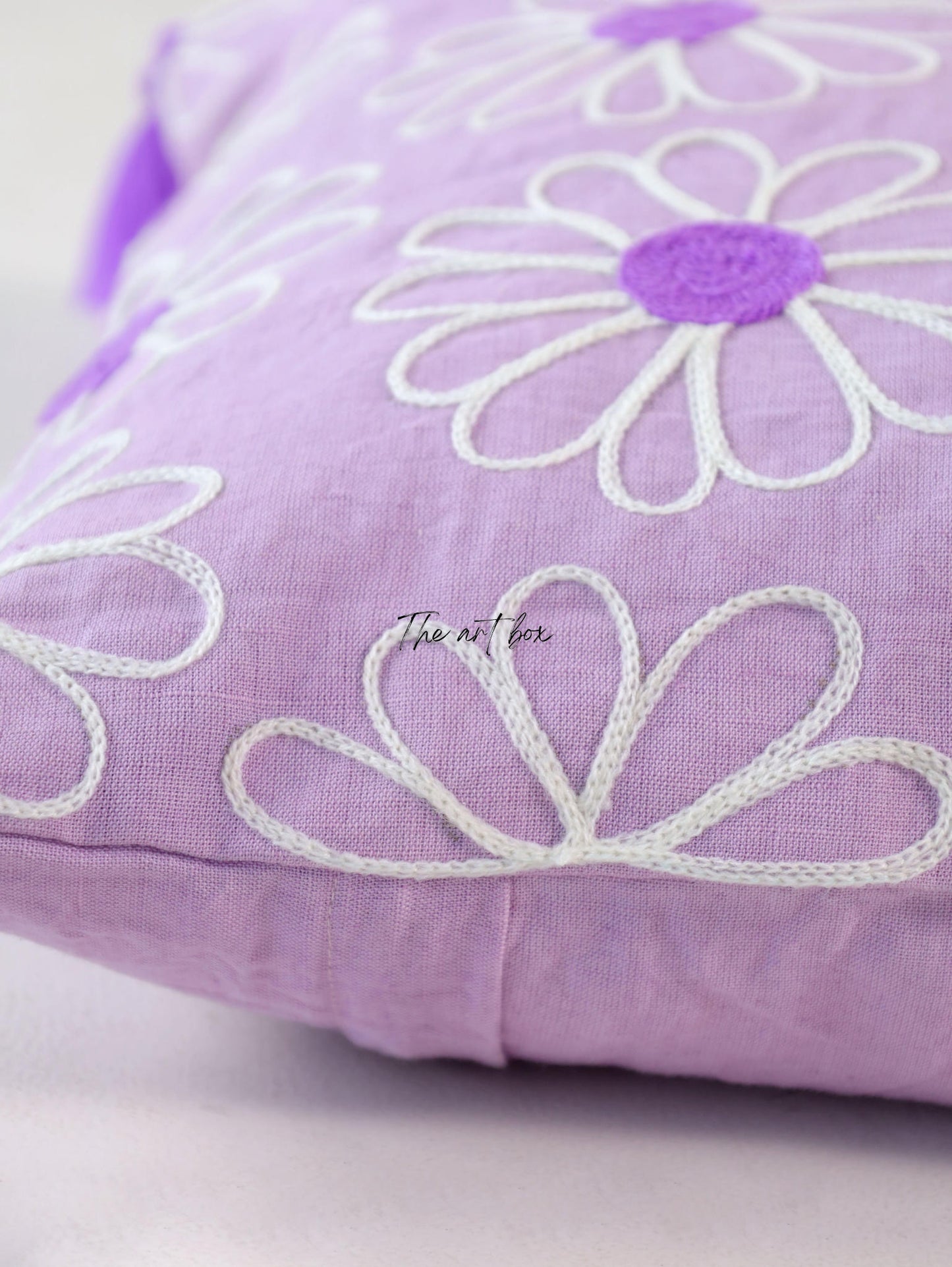 Custom Floral Embroidered Throw Pillow Case - Design Your Own Garden