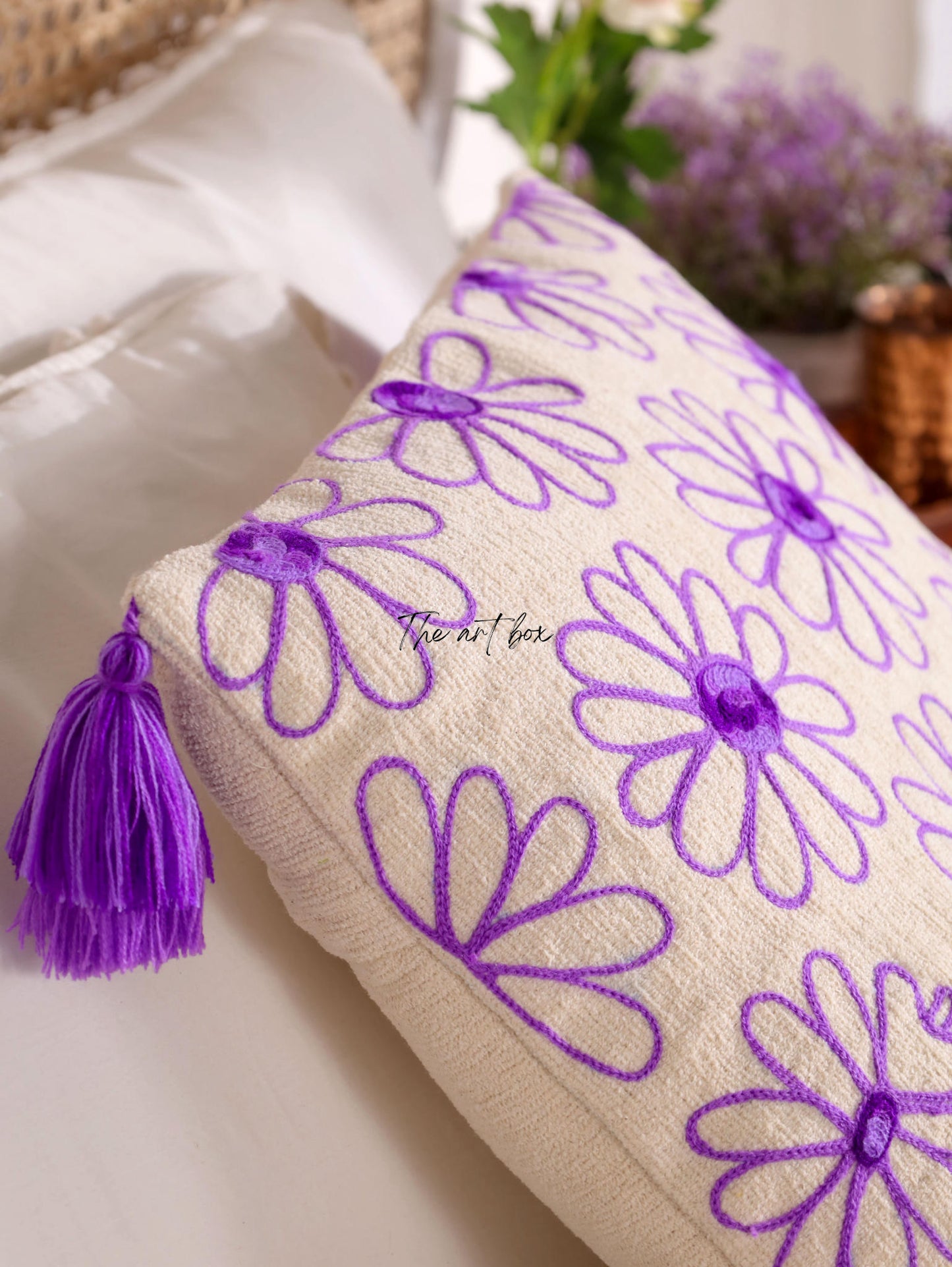 Custom Embroidered Flower Cushion - Blossom Your Own Design