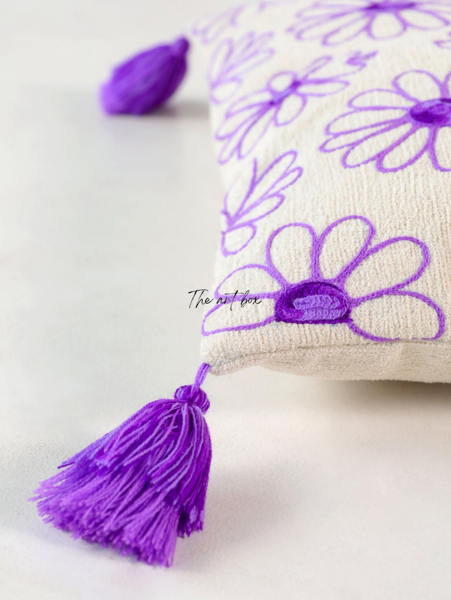 Custom Embroidered Flower Cushion - Blossom Your Own Design