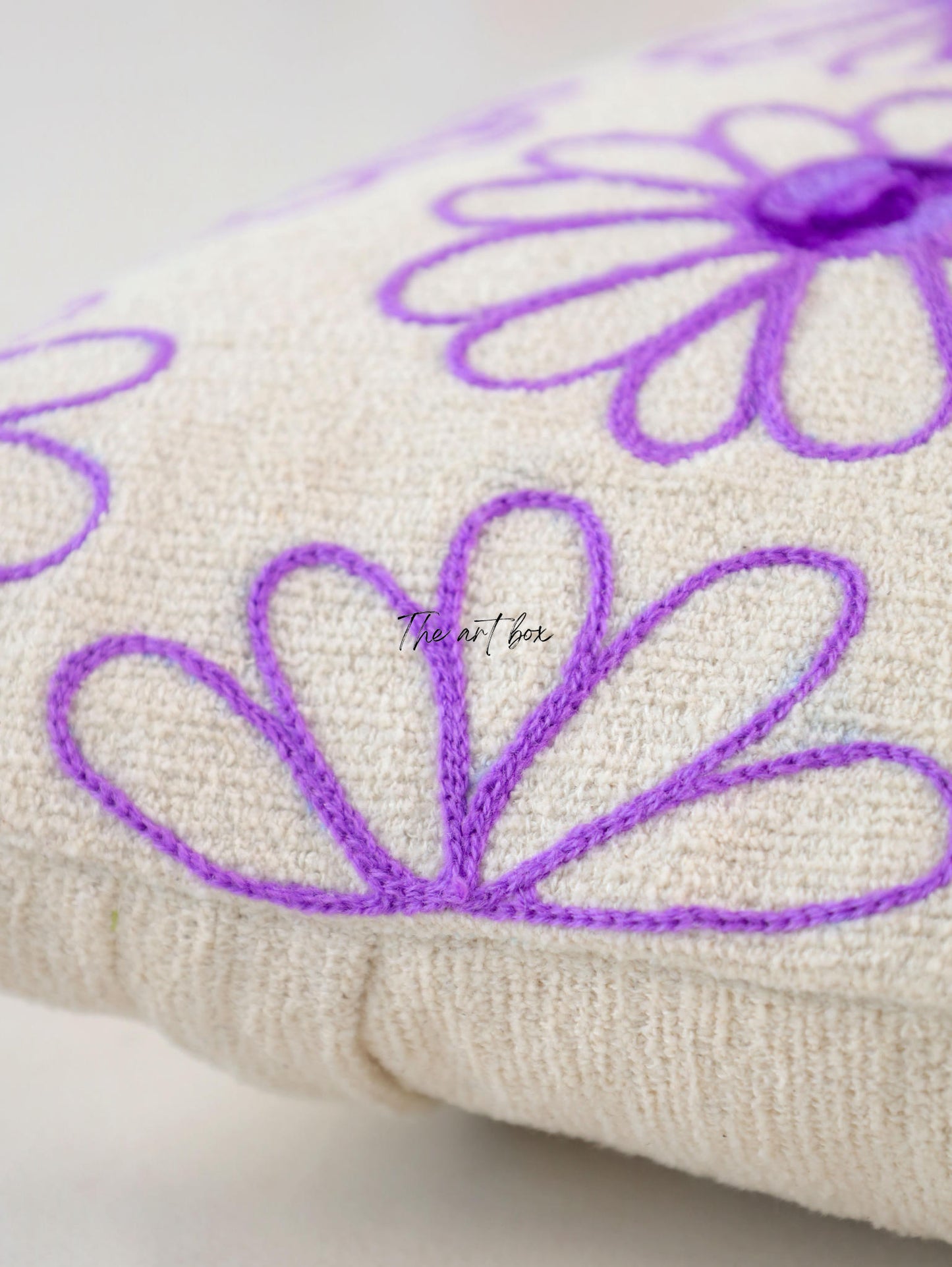 Custom Embroidered Flower Cushion - Blossom Your Own Design