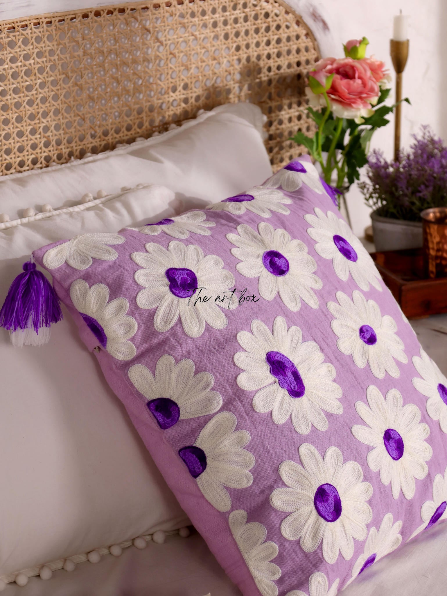 Embroidered Floral Decor Pillow - Elevate Your Decor With Elegance