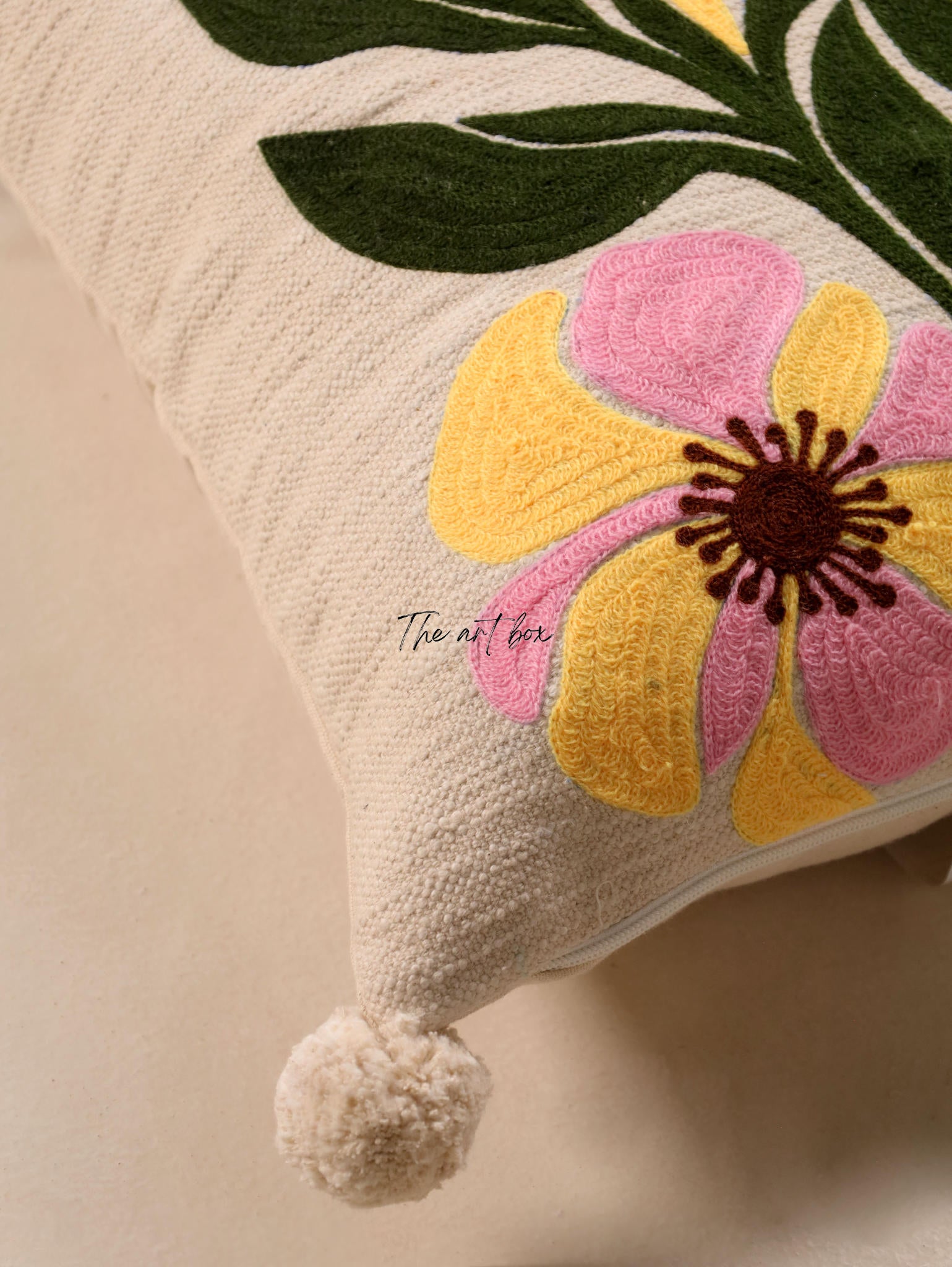 Embroidered Flower Decor Pillow Cover - Bring Nature Inside