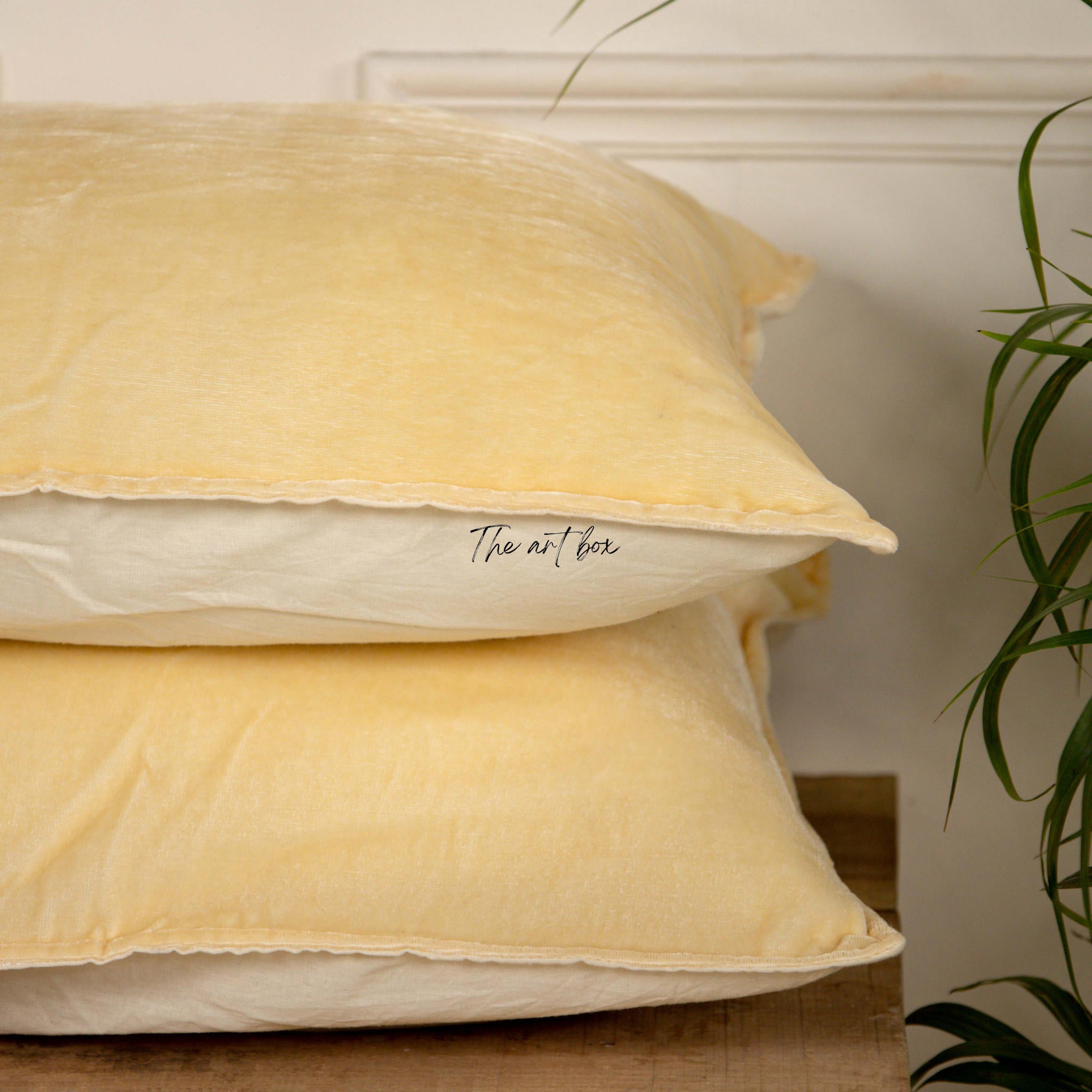 Solid Yellow Velvet Pillowcases Cover