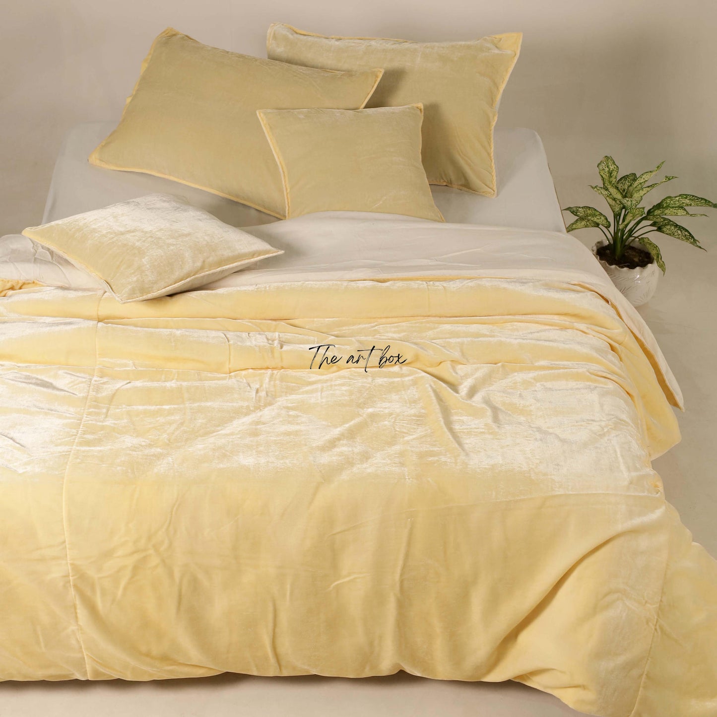 Yellow Velvet Duvet Cover