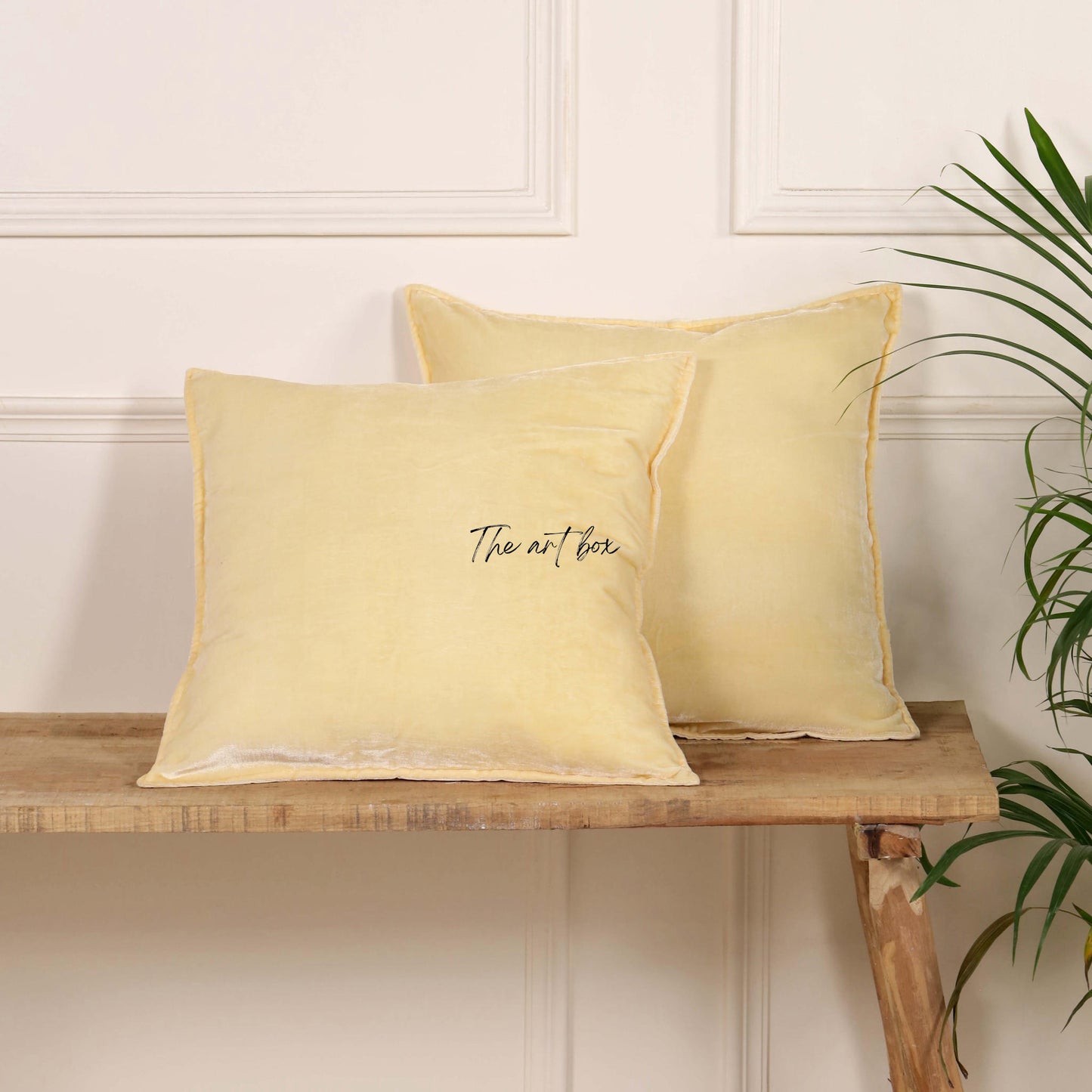 Velvet Solid Yellow Cushion Cover