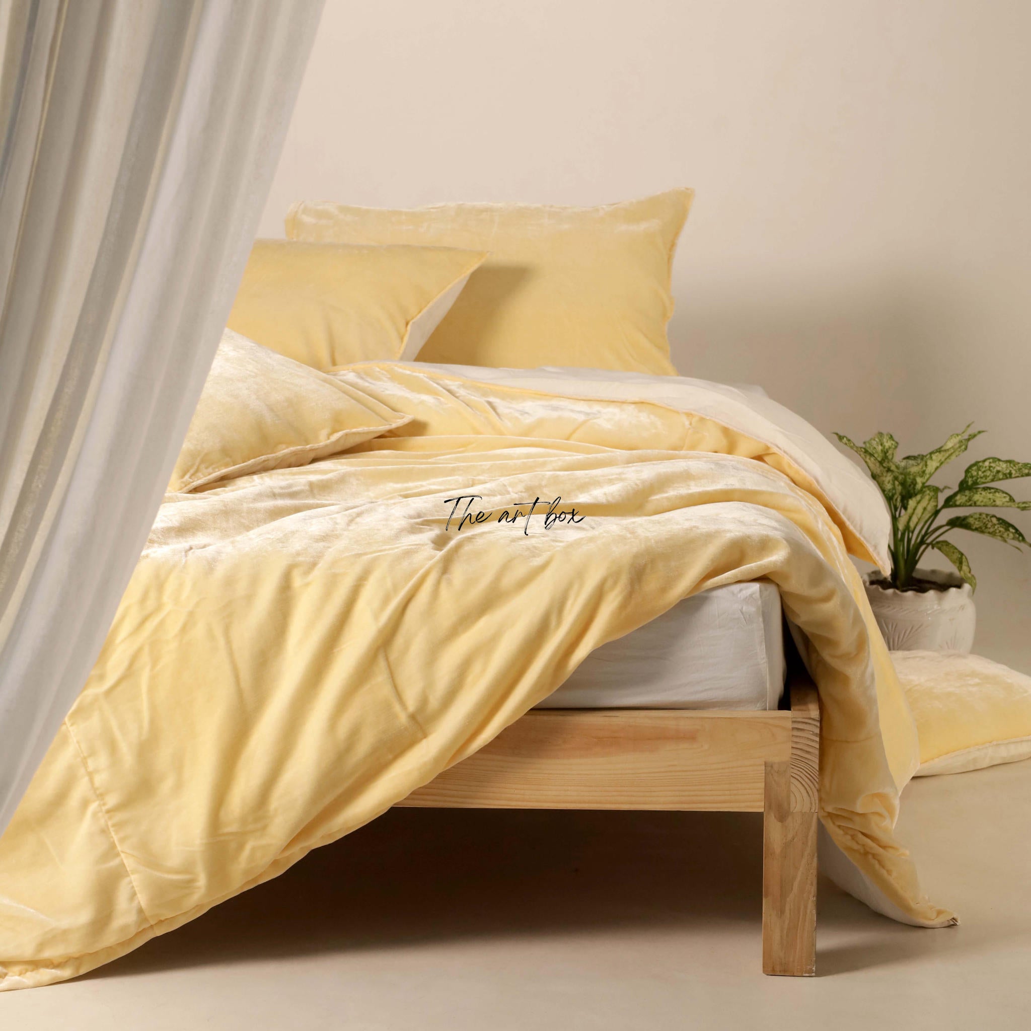 Yellow Velvet Duvet Cover